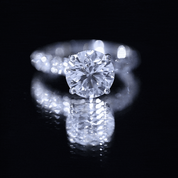 Round Cut 3 Carat Lab Grown Diamond Engagement Ring with IGI Certificate Lab - ( EF-VS ) - Rosec Jewels
