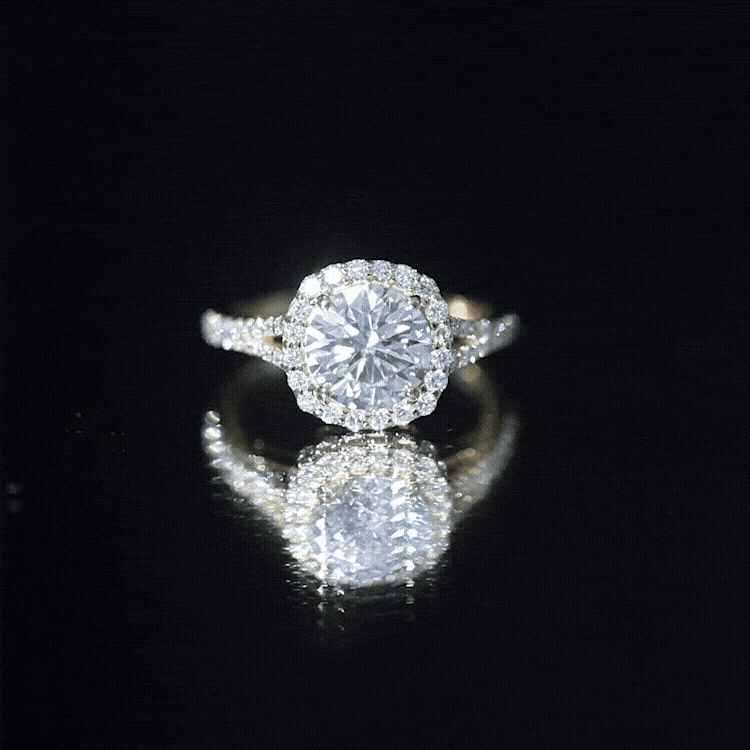 IGI Certified 2 Carat Round Lab Grown Diamond Statement Engagement Ring Lab - ( E-VS1 ) - Rosec Jewels