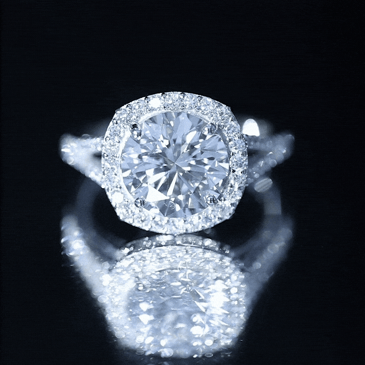 IGI Certified Lab Grown Diamond Statement Engagement Ring with Split Shank Lab - ( E-VS1 ) - Rosec Jewels