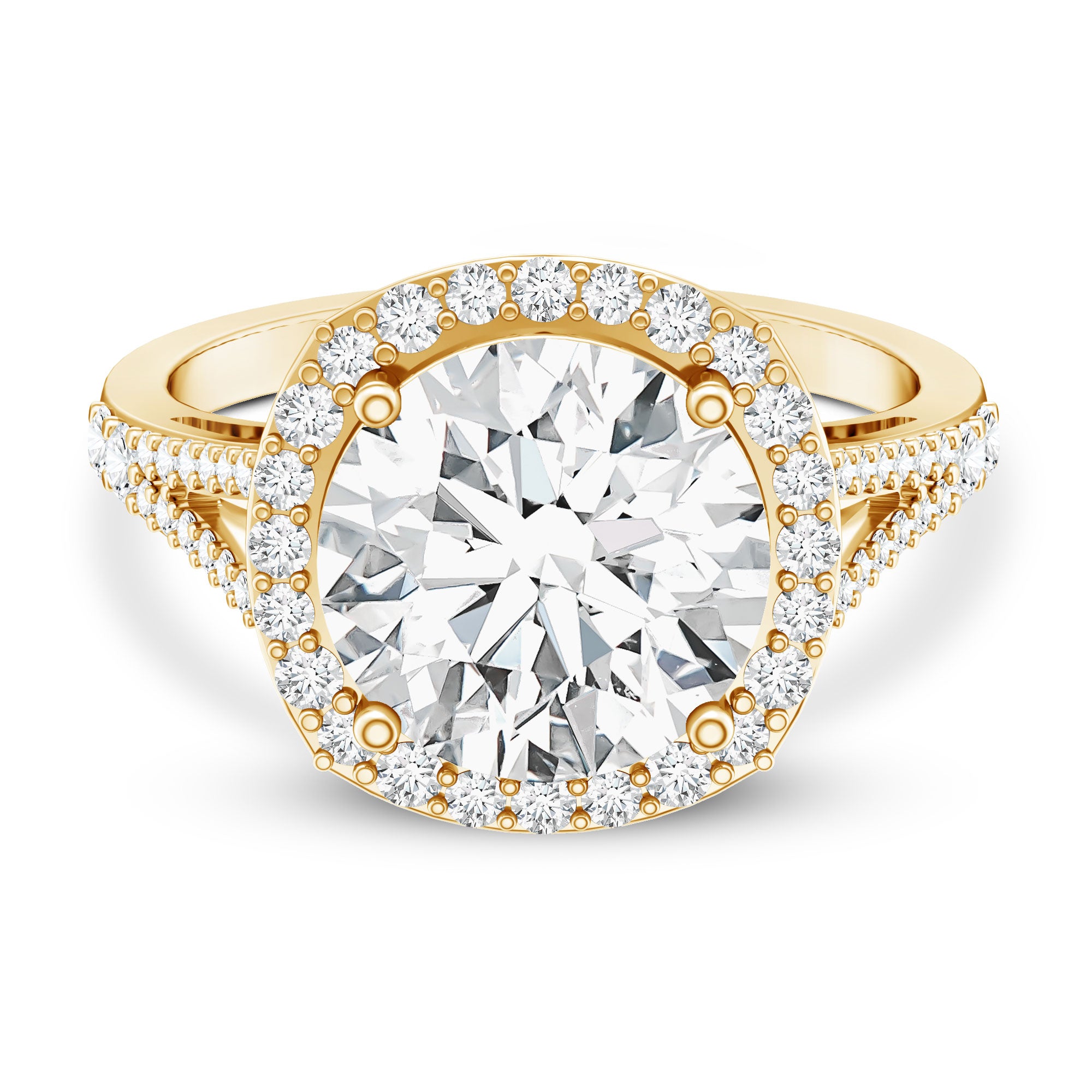IGI Certified Lab Grown Diamond Statement Engagement Ring with Split Shank Lab - ( EF-VS ) - Rosec Jewels