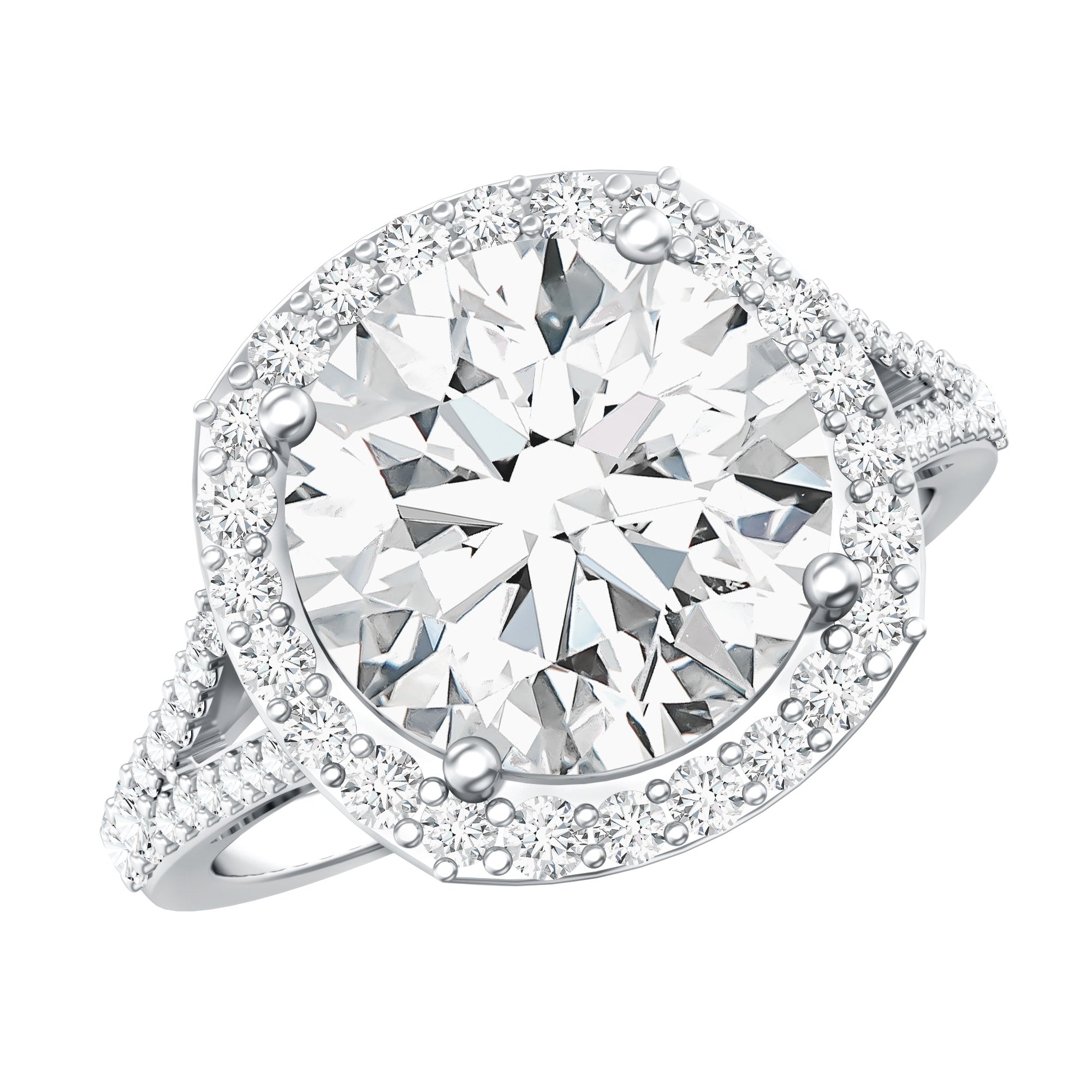 5 Carat Lab Grown Big Diamond Engagement Ring with IGI Certificate Lab - ( EF-VS ) - Rosec Jewels