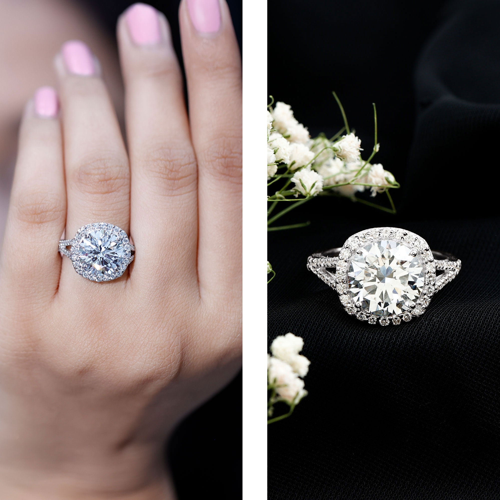 5 Carat Lab Grown Big Diamond Engagement Ring with IGI Certificate Lab - ( E-VS1 ) - Rosec Jewels