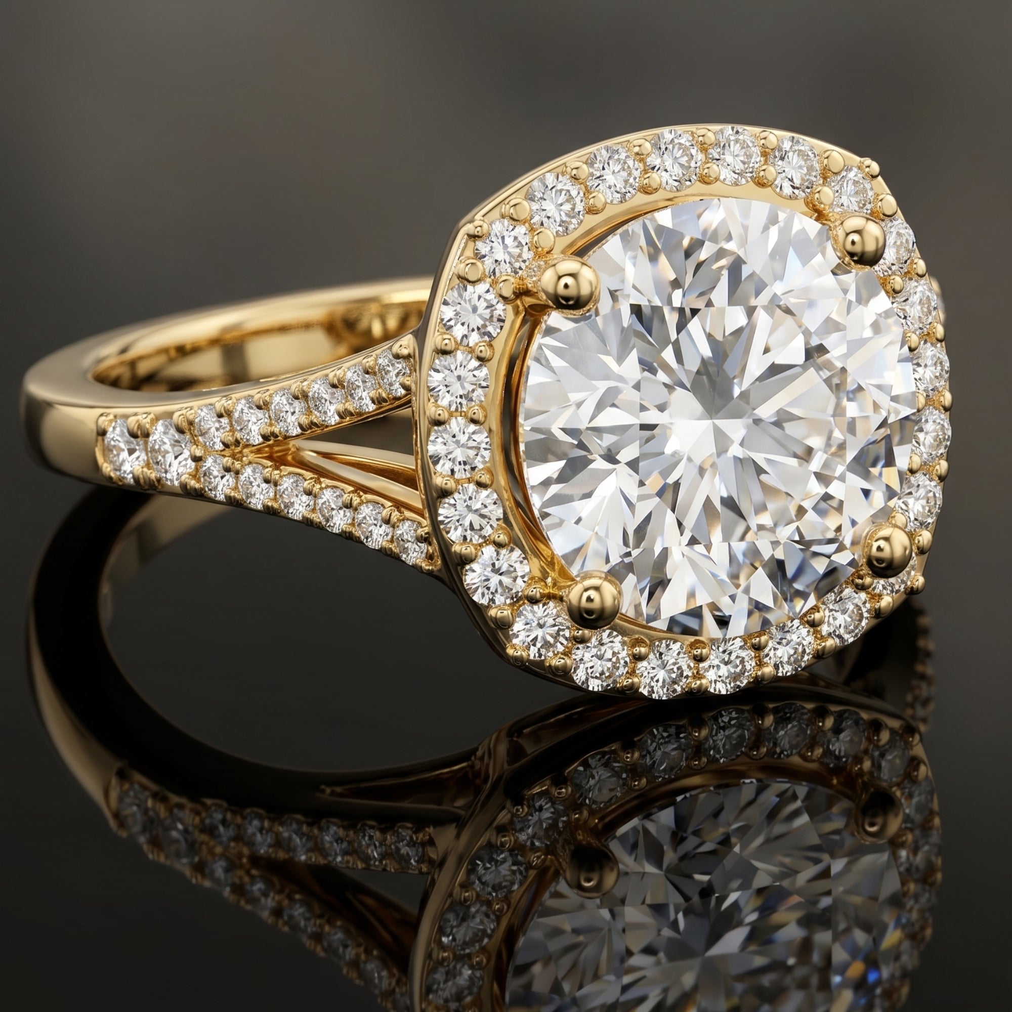 5 Carat Lab Grown Big Diamond Engagement Ring with IGI Certificate Lab - ( EF-VS ) - Rosec Jewels