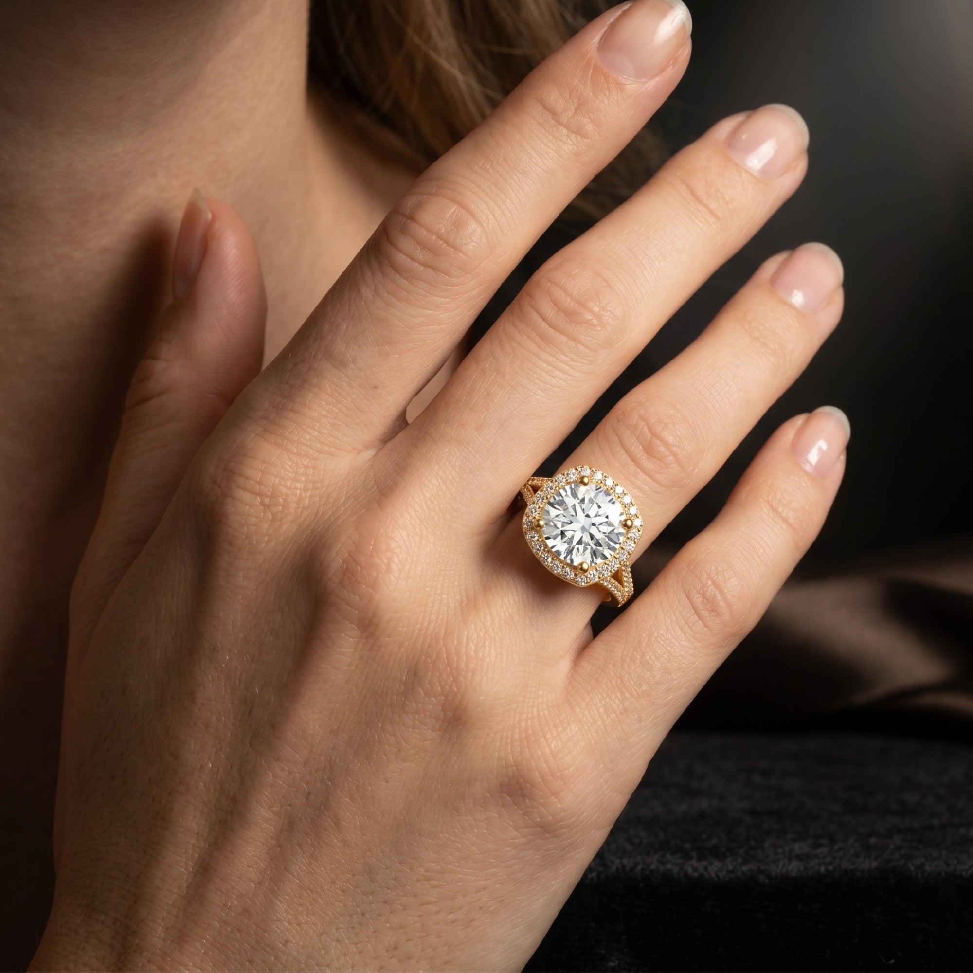5 Carat Lab Grown Big Diamond Engagement Ring with IGI Certificate Lab - ( EF-VS ) - Rosec Jewels