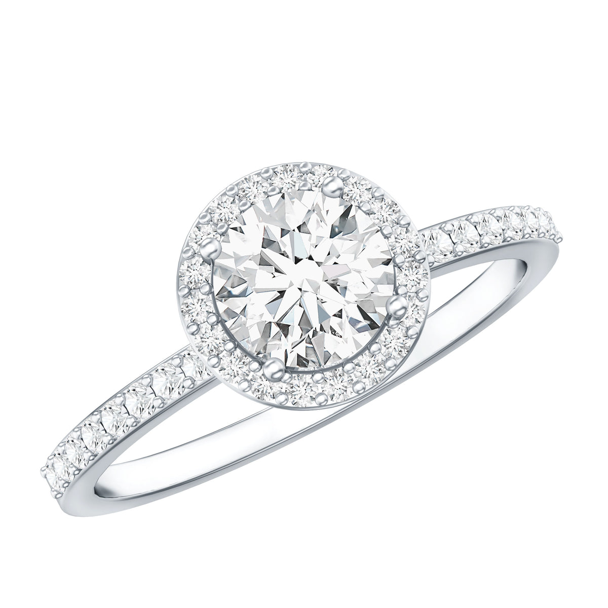 IGI Certified 1 CT Lab Grown Diamond Round Engagement Ring Lab - ( E-VS1 ) - Rosec Jewels