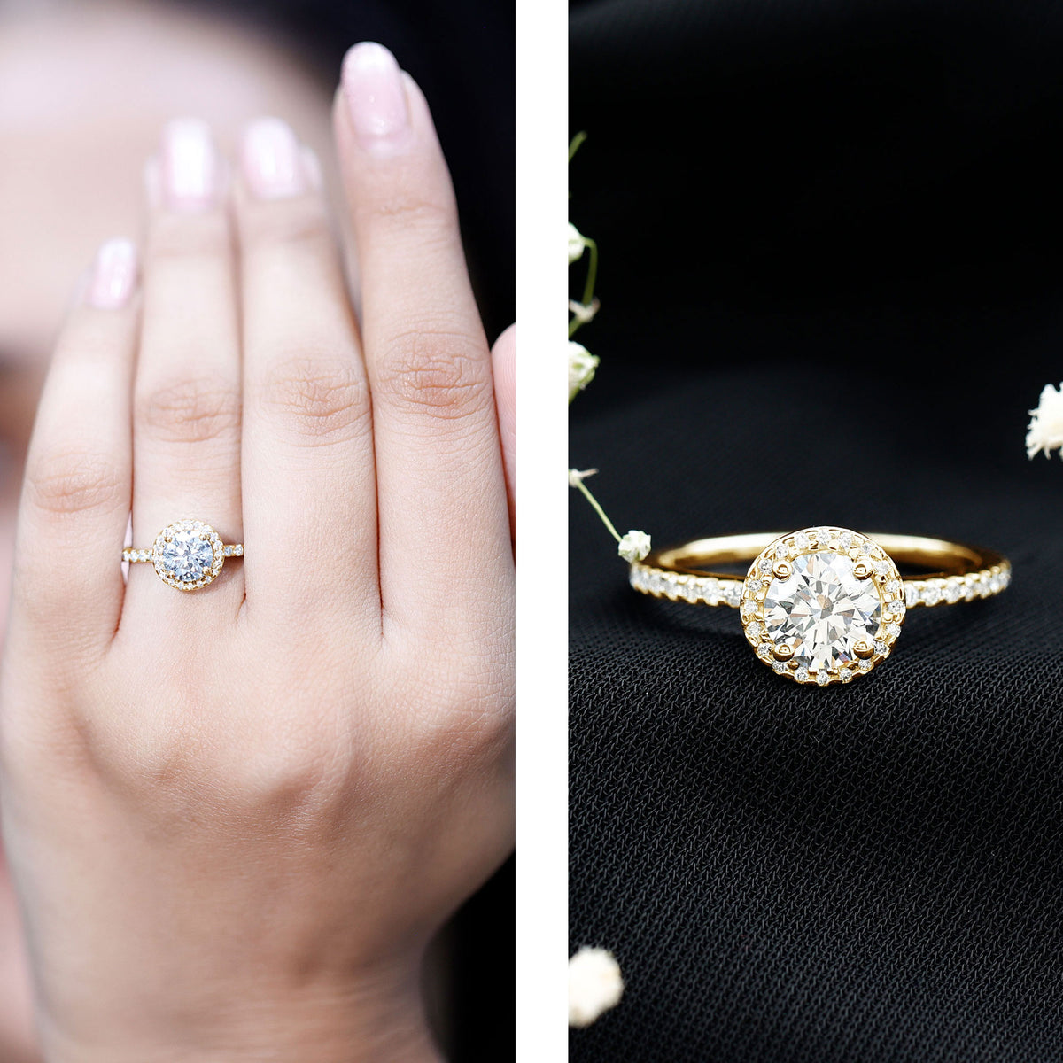 IGI Certified 1 CT Lab Grown Diamond Round Engagement Ring Lab - ( E-VS1 ) - Rosec Jewels