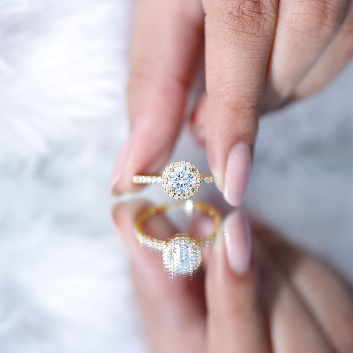 IGI Certified 1 CT Lab Grown Diamond Round Engagement Ring Lab - ( E-VS1 ) - Rosec Jewels