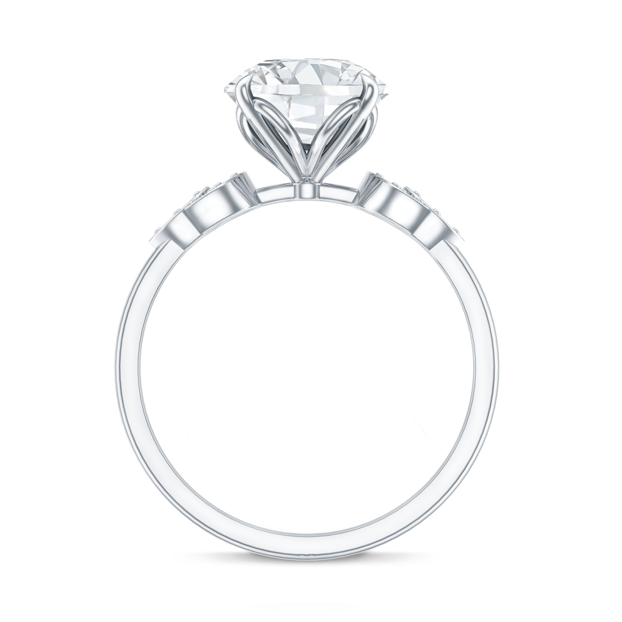 3 Carat Lab Grown Diamond Round Engagement Ring with Certificate Lab - ( EF-VS ) - Rosec Jewels