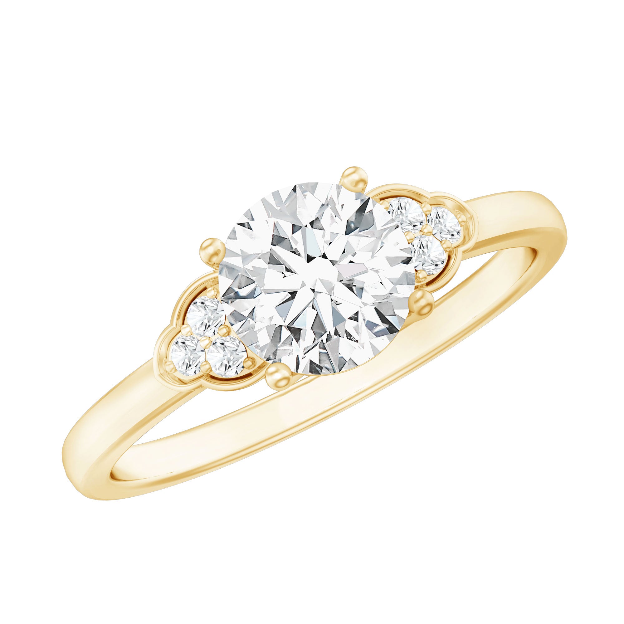 Prong Set Moissanite Classic Engagement Ring For Her D-VS1 - Rosec Jewels