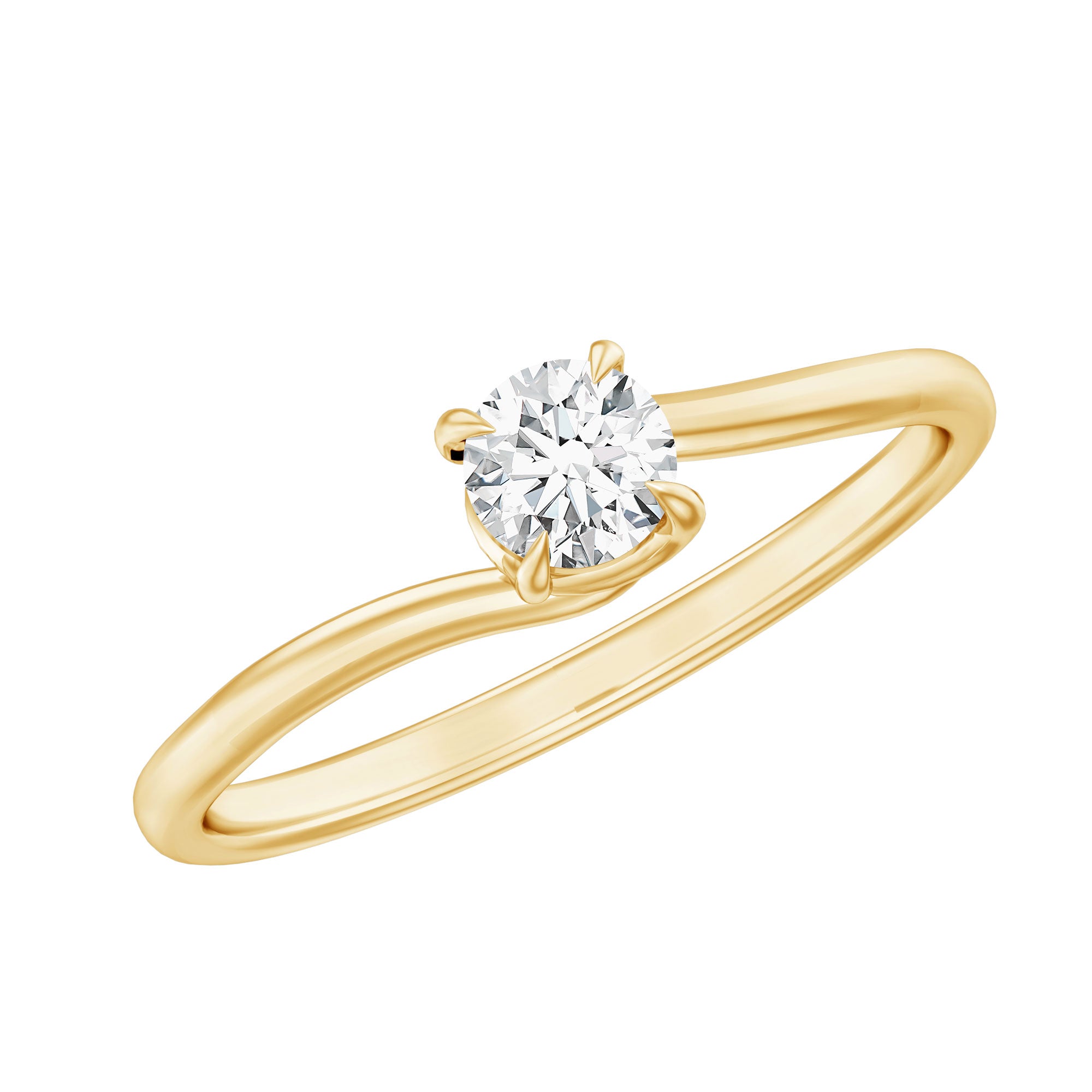 0.5 Carat Round Cut Moissanite Promise Solitaire Ring for Her D-VS1 - Rosec Jewels