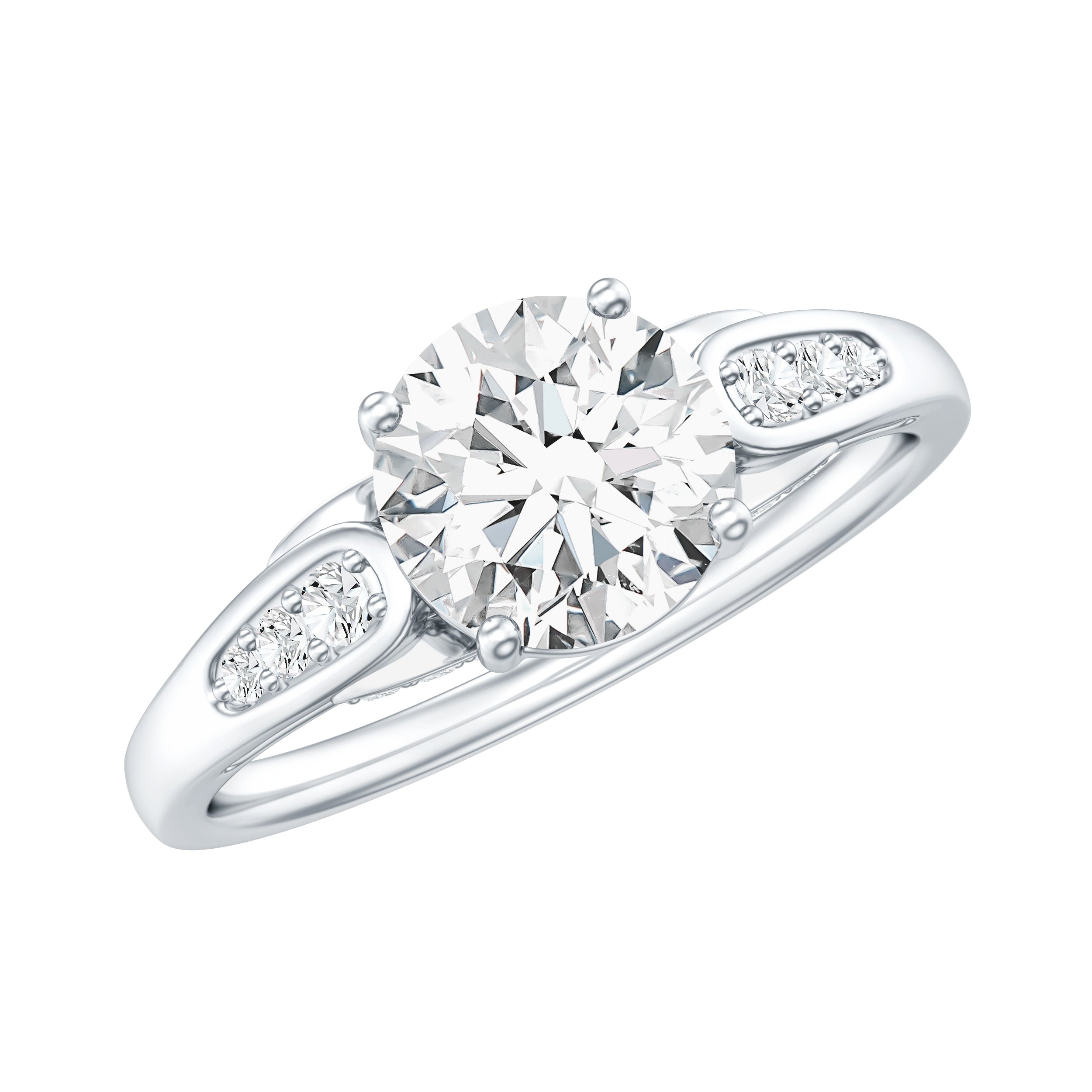 Brilliant Cut D-VS1 clarity Moissanite Engagement Ring for Women