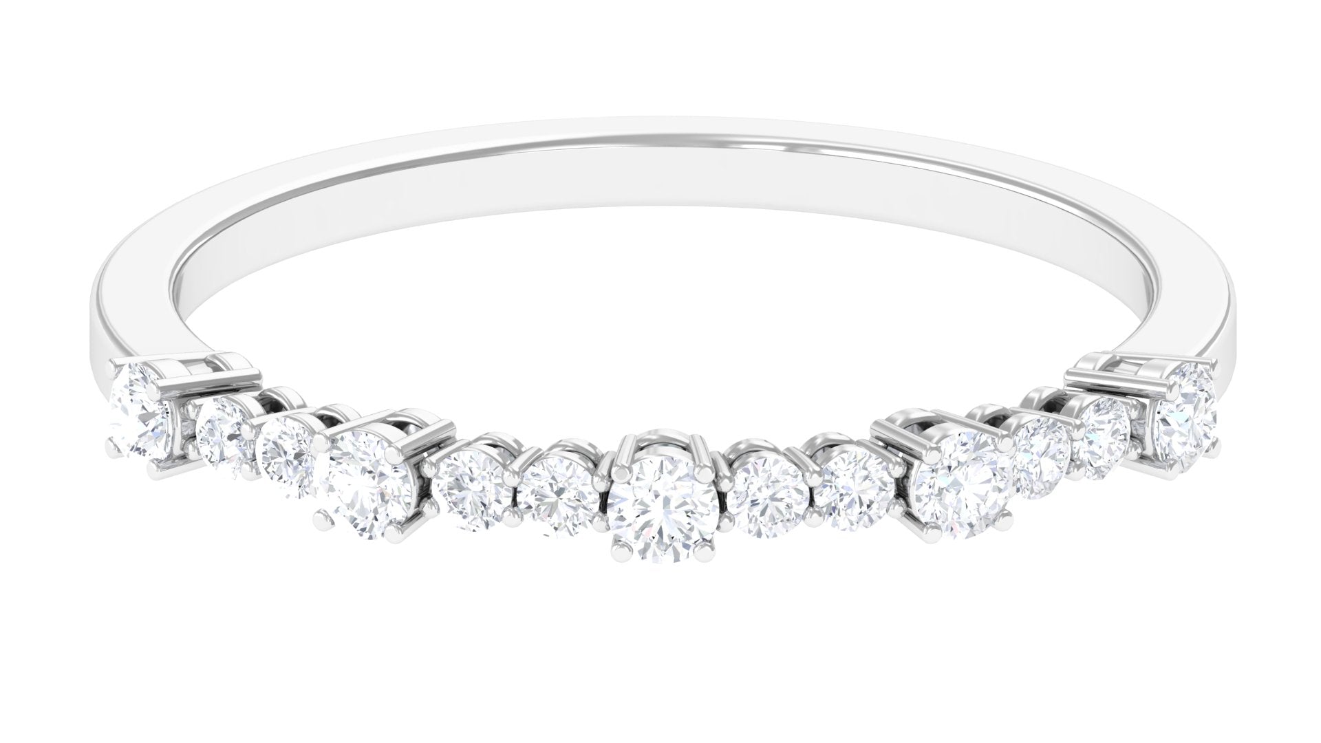 Certified Diamond Half Eternity Stackable Ring