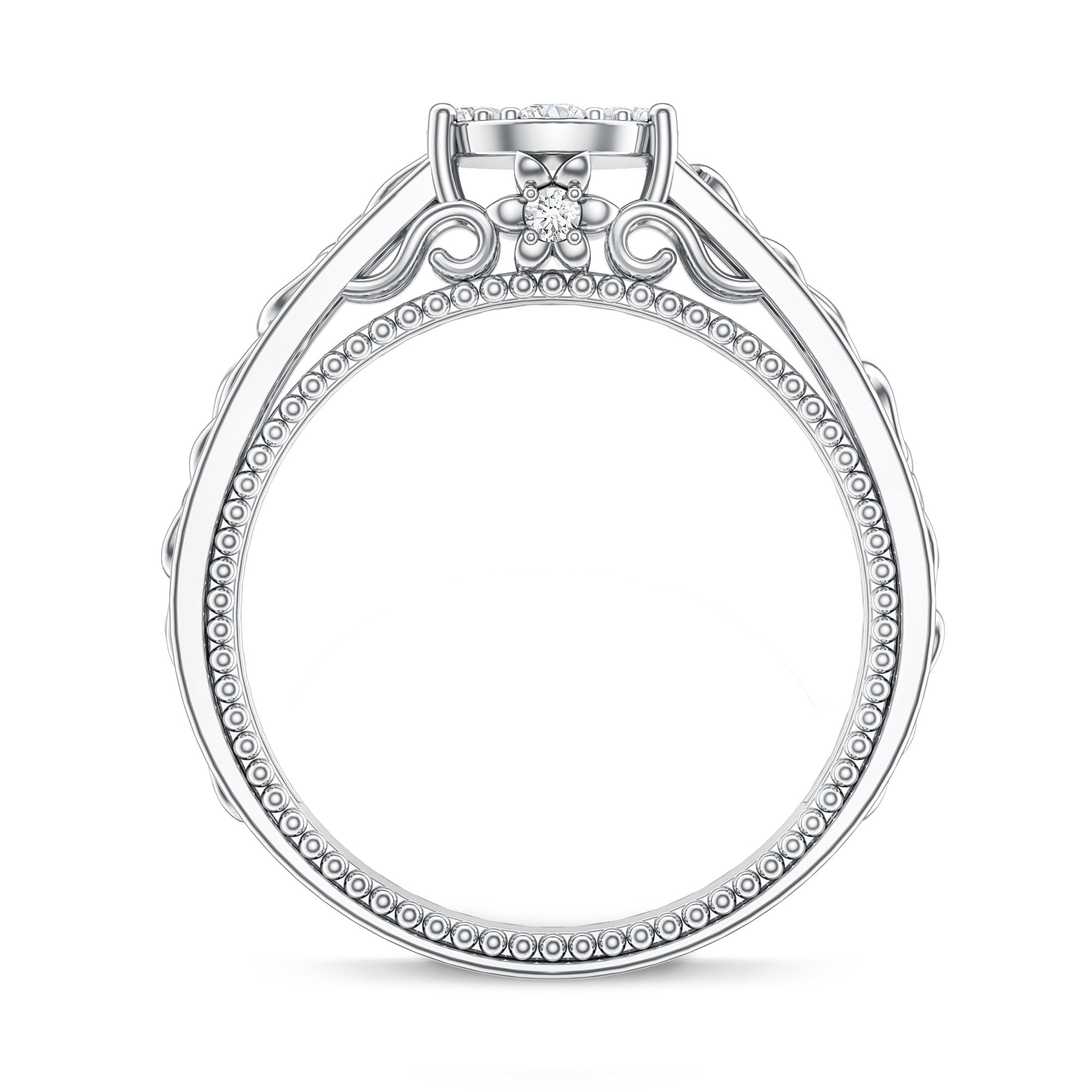 Illusion Real Diamond Celtic Knot Band Ring for Women Natural - ( HI-SI ) - Rosec Jewels