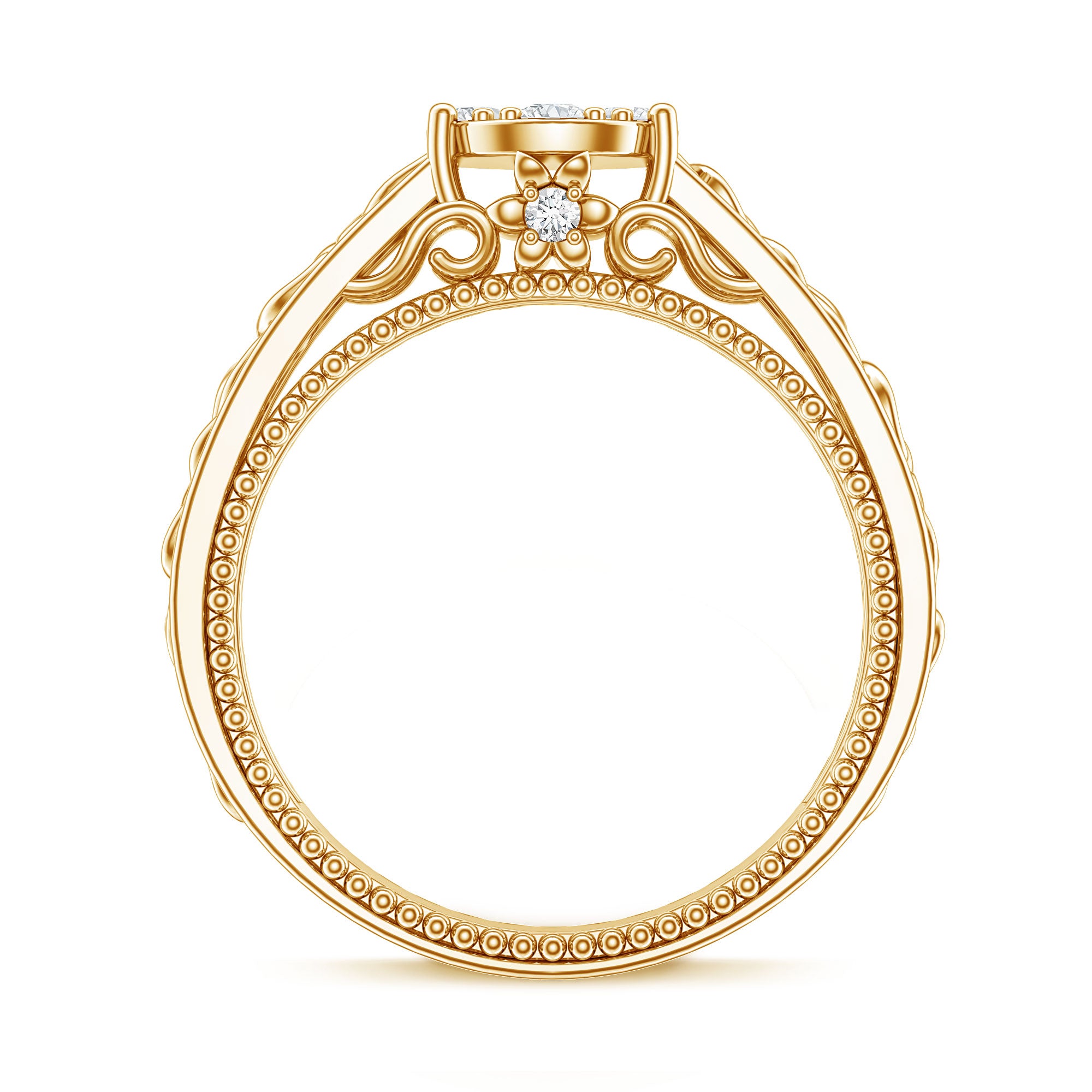 Illusion Real Diamond Celtic Knot Band Ring for Women Natural - ( HI-SI ) - Rosec Jewels