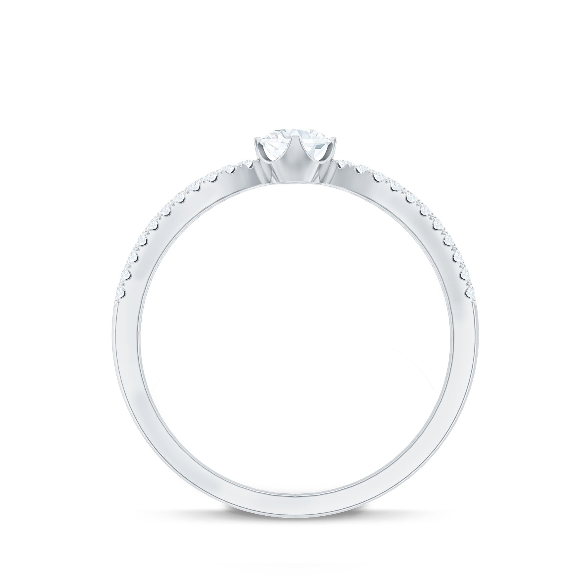 Rosec Jewels-Diamond Solitaire Engagement Ring With Split Shank