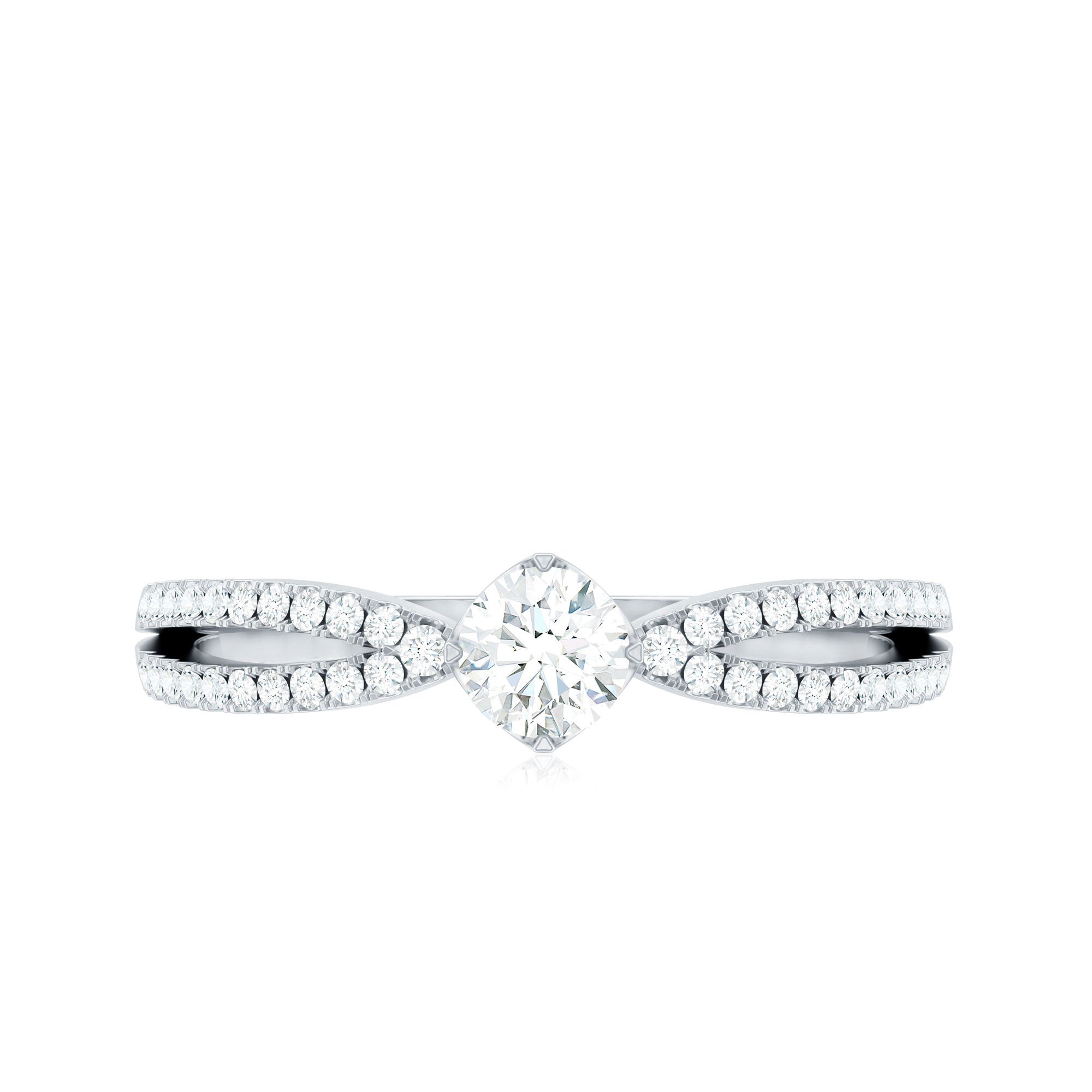 Rosec Jewels-Diamond Solitaire Engagement Ring With Split Shank