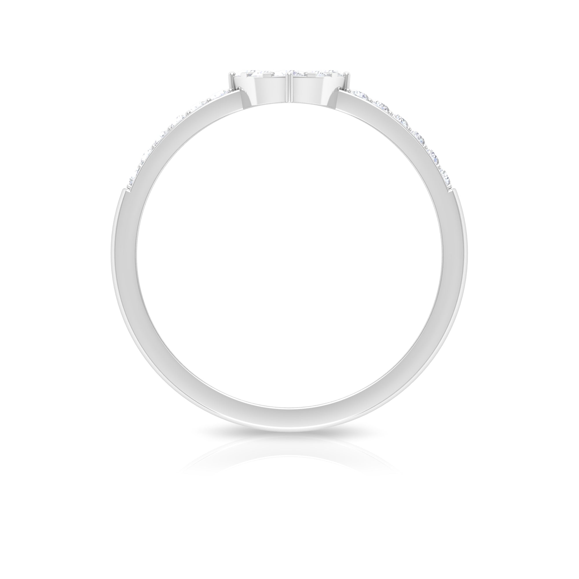 Certified Diamond Engagement Ring in Illusion Setting Natural - ( HI-SI ) - Rosec Jewels