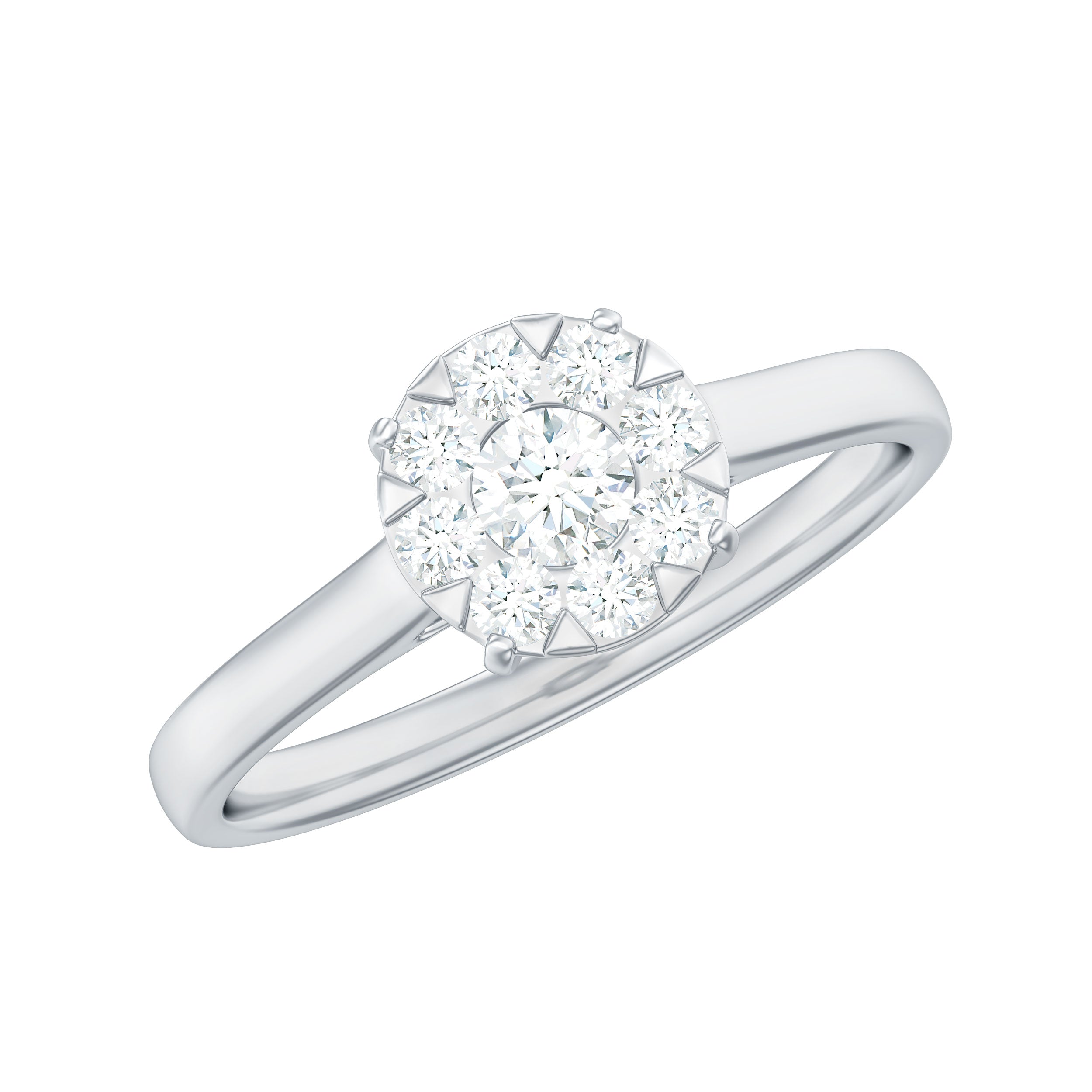 Natural Diamond Promise Ring in Illusion Set Natural - ( HI-SI ) - Rosec Jewels
