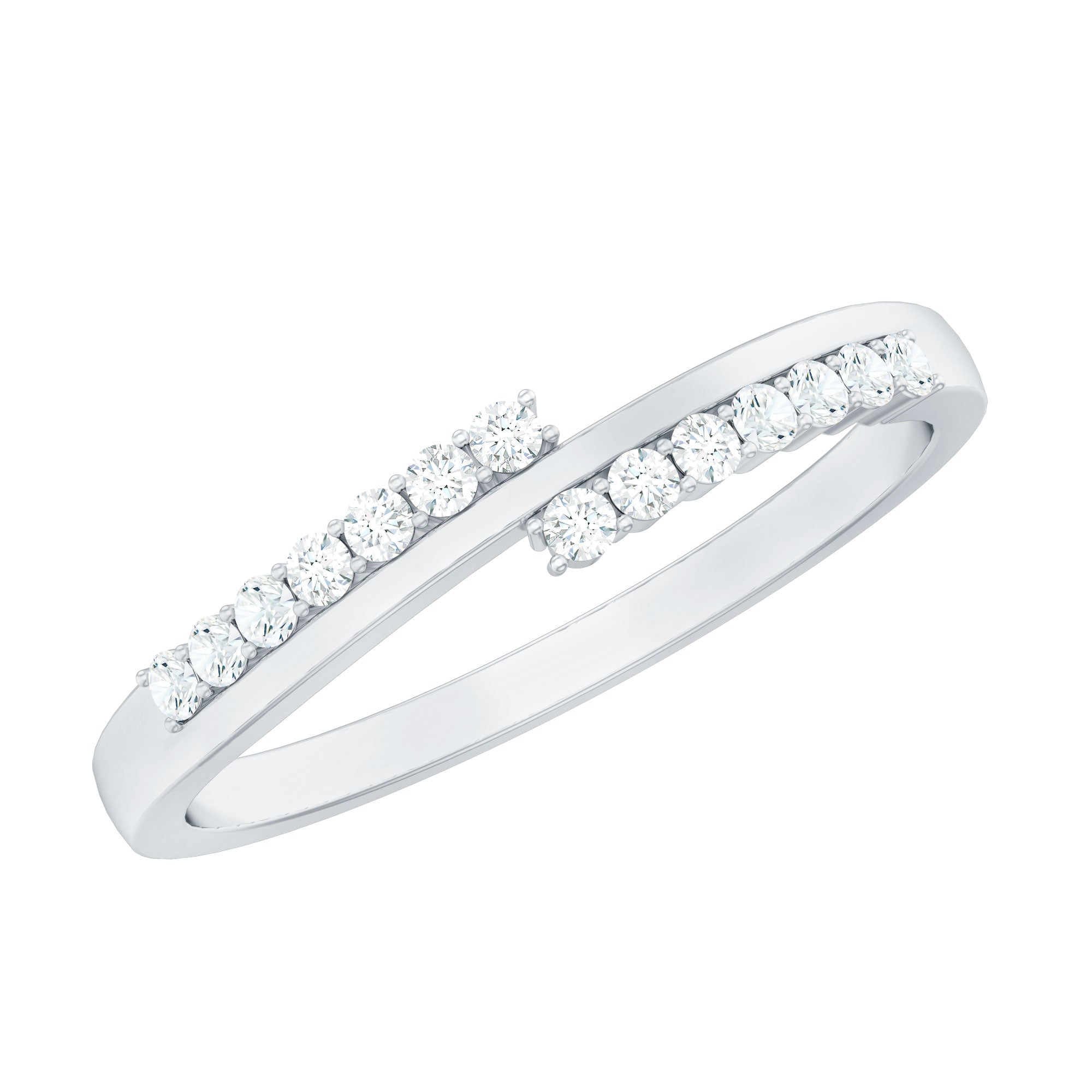 Minimal Diamond Stackable Band Ring in Prong Setting