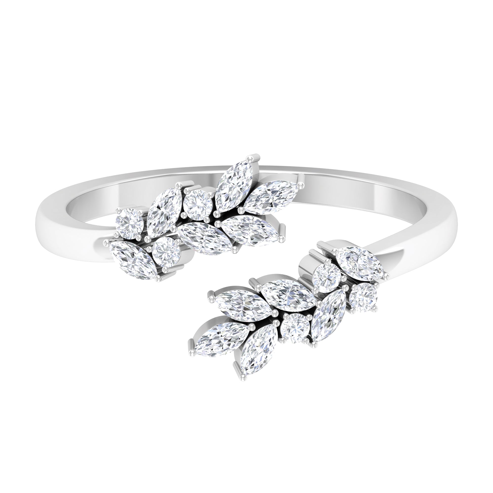 Nature Inspired Diamond Leaf Wrap Ring for Women Natural - ( HI-SI ) - Rosec Jewels