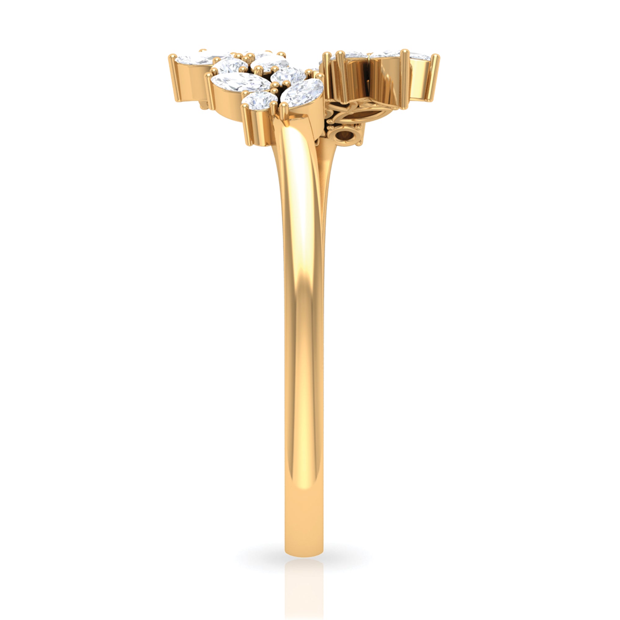 Nature Inspired Diamond Leaf Wrap Ring for Women Natural - ( HI-SI ) - Rosec Jewels