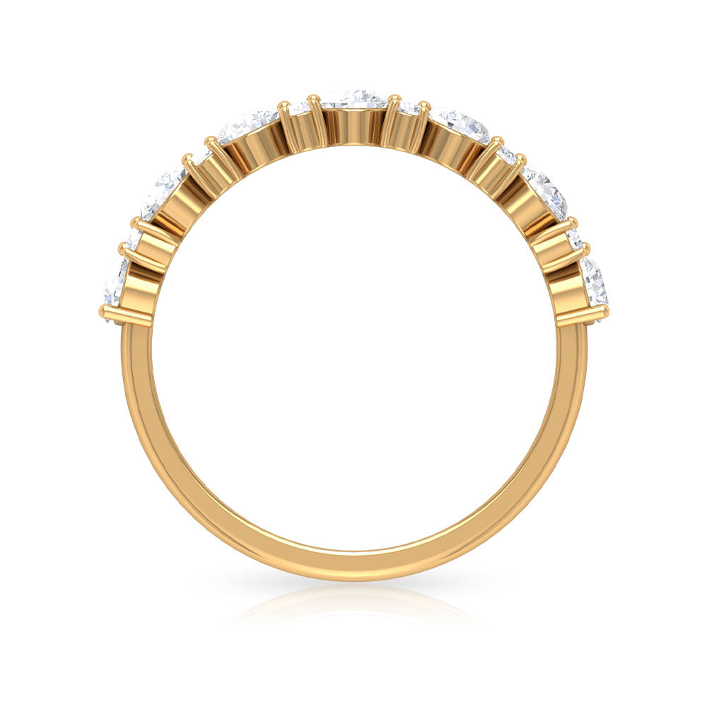 Certified Real Diamond Half Eternity Ring Natural - ( HI-SI ) - Rosec Jewels