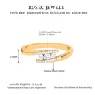 Round Diamond Three Stone Bypass Ring Diamond - ( HI-SI ) - Color and Clarity - Rosec Jewels