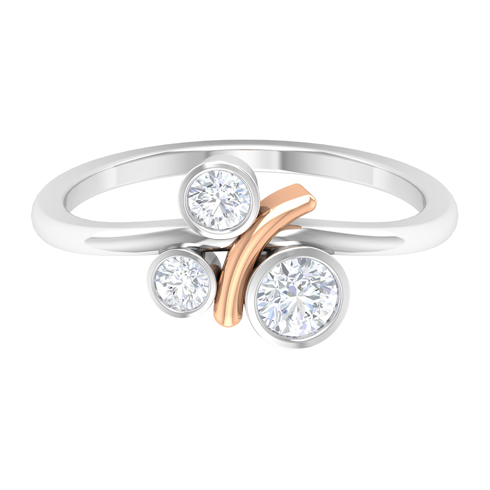 Rosec Jewels-Natural Bezel Set Diamond 3 Stone Promise Ring