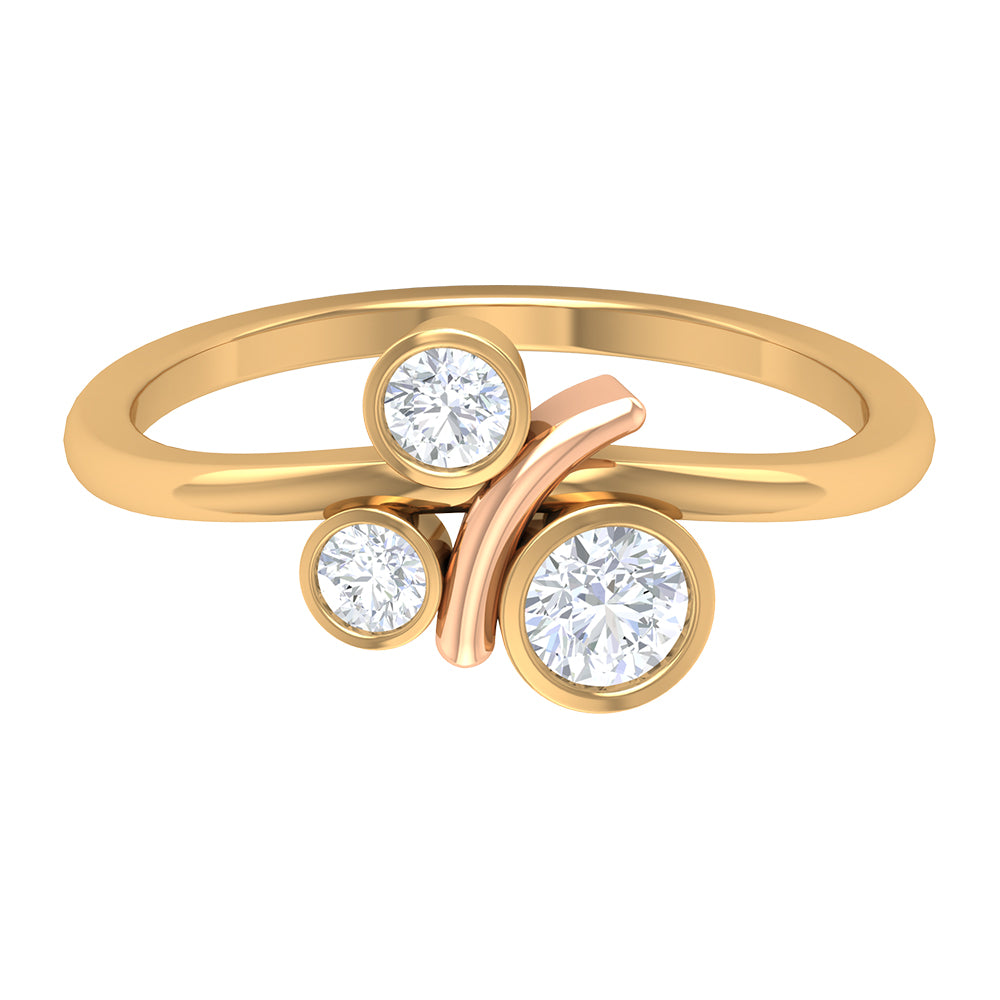 Rosec Jewels-Natural Bezel Set Diamond 3 Stone Promise Ring