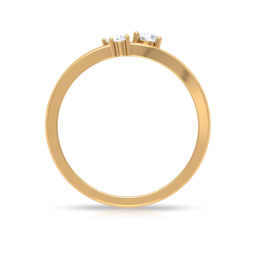 Natural Diamond 3 Stone Proposal Ring for Valentines Natural - ( HI-SI ) - Rosec Jewels