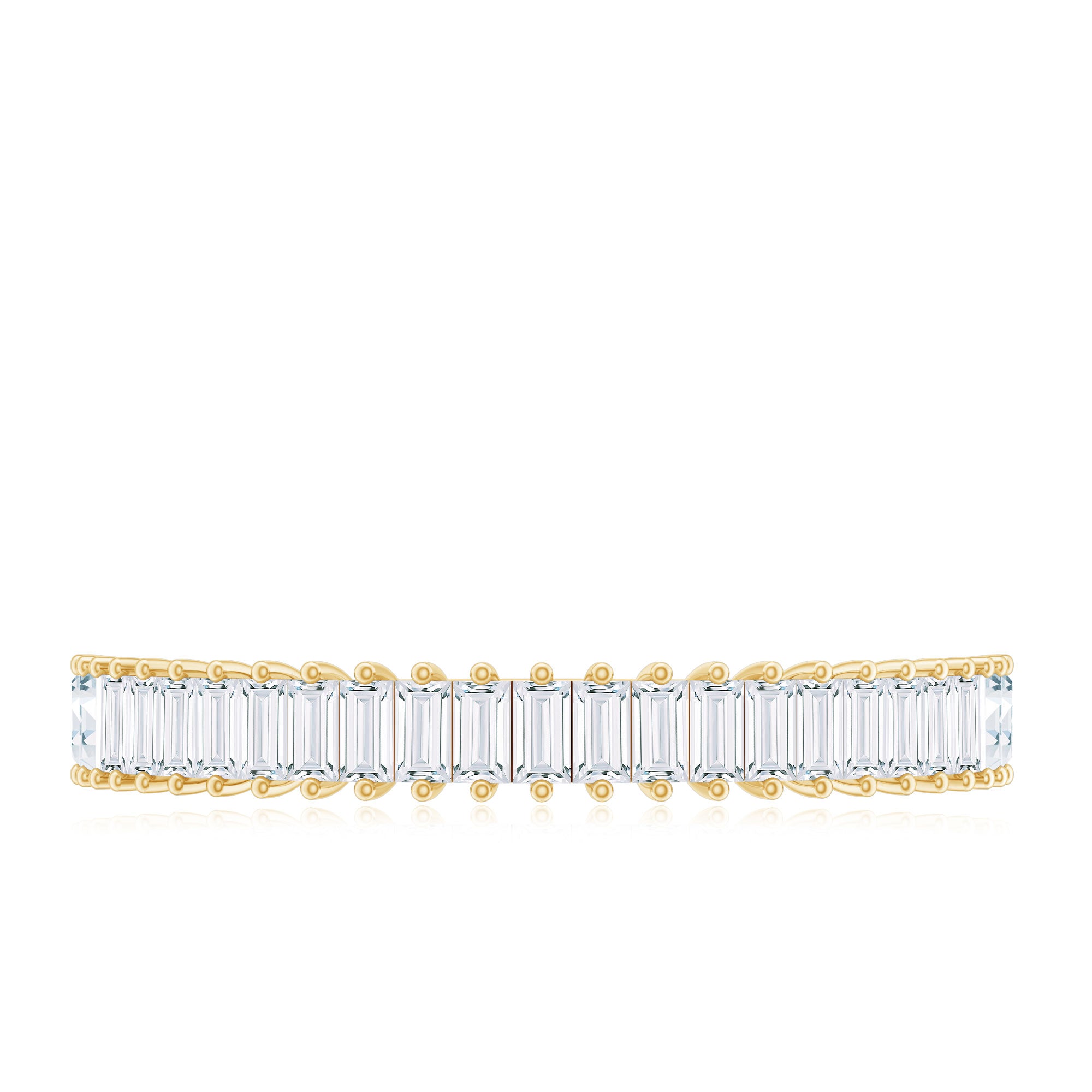 Natural Baguette Diamond Half Eternity Ring for Anniversary Natural - ( HI-SI ) - Rosec Jewels