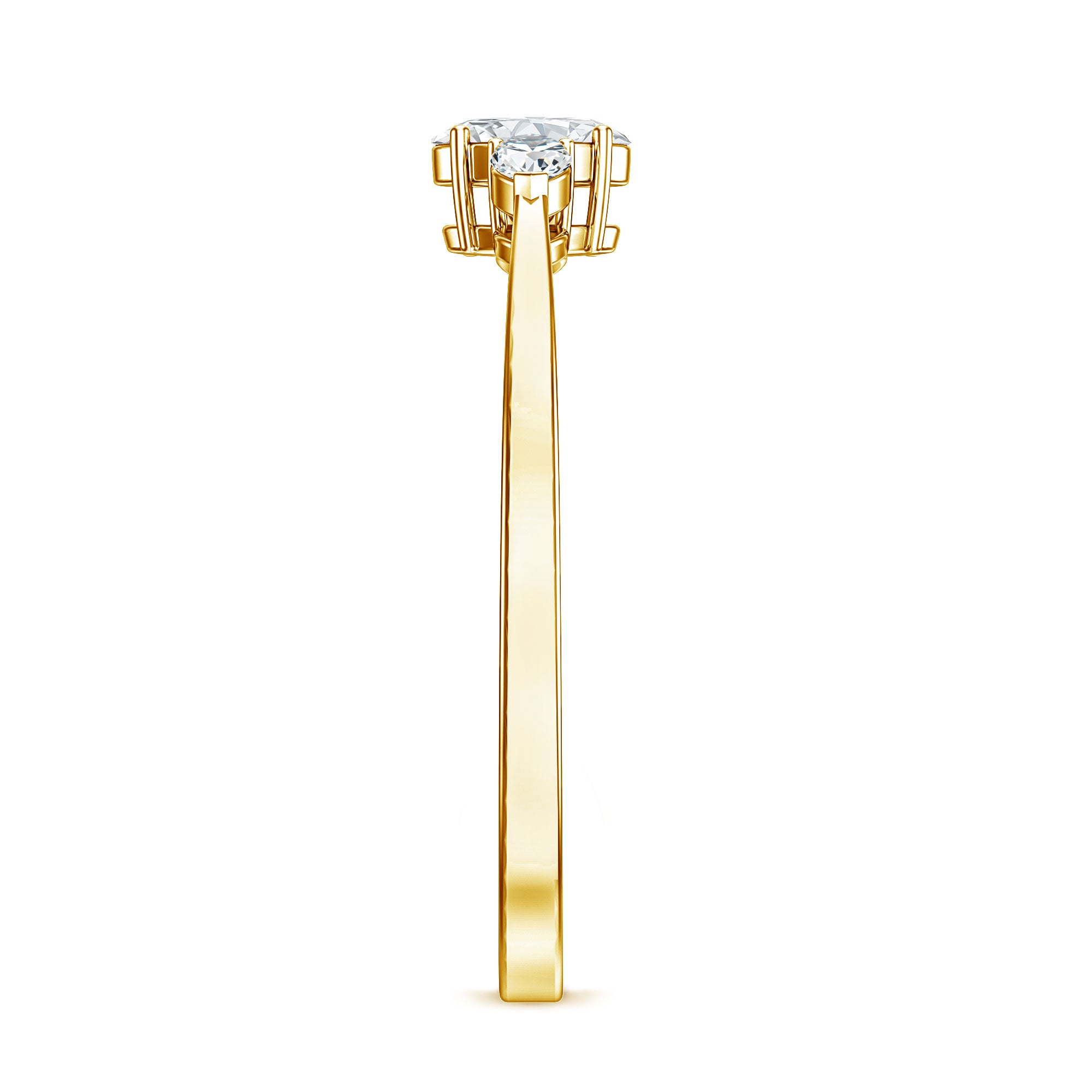 Real Diamond 3 Stone Promise Ring for Valentines Natural - ( HI-SI ) - Rosec Jewels