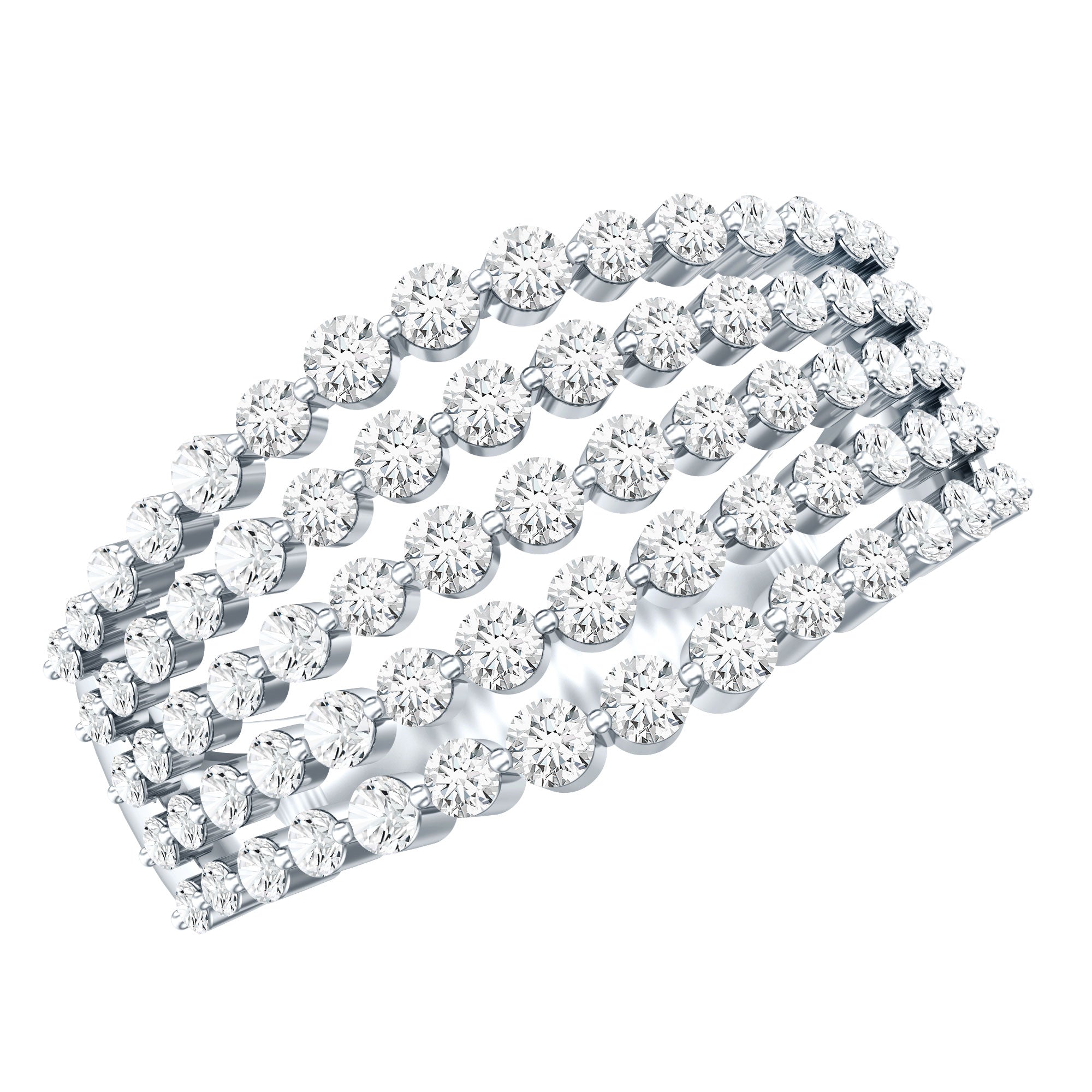 Lab Grown Diamond Statement Wedding Band for Women Lab - ( EF-VS ) - Rosec Jewels