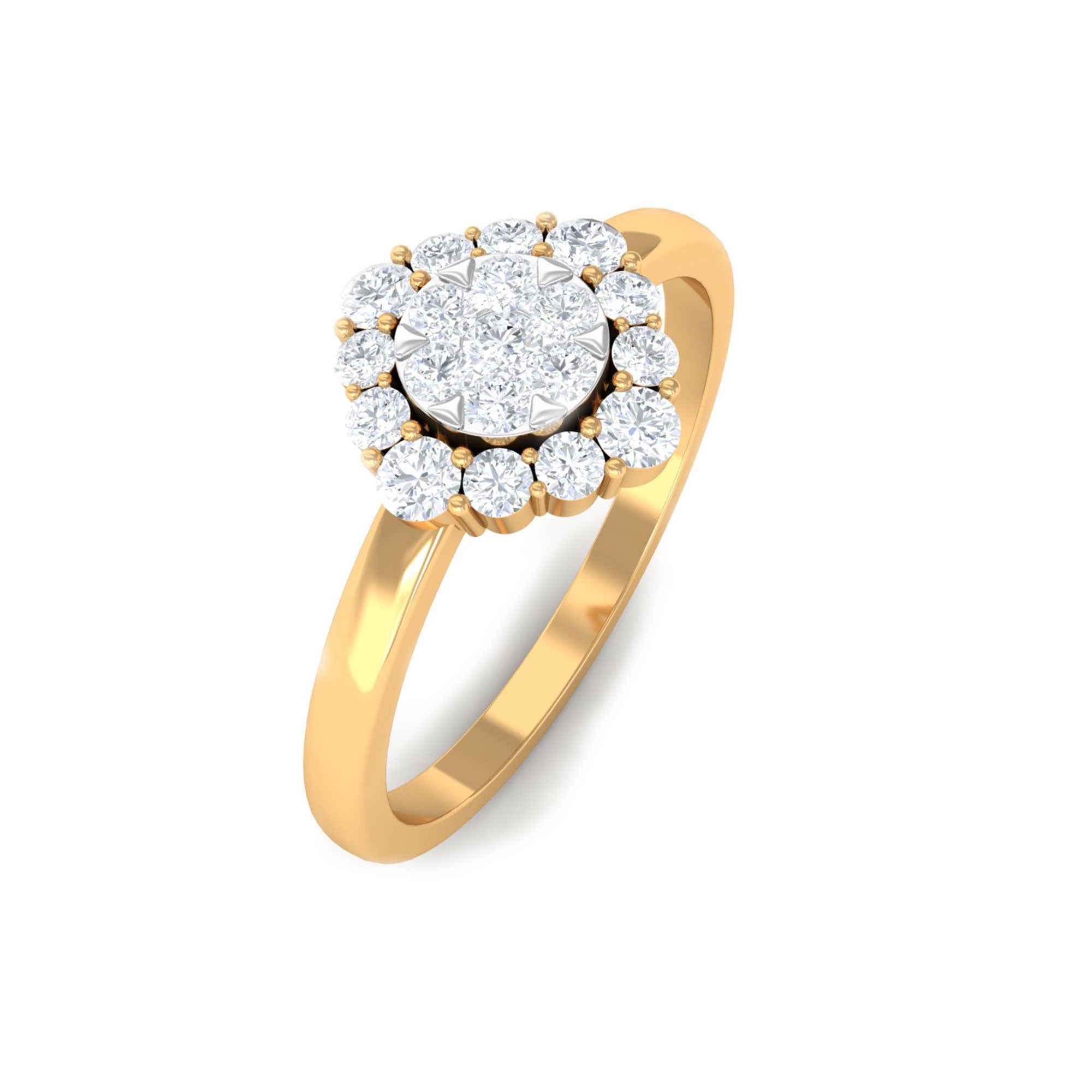 Rosec Jewels-Natural Diamond Classic Engagement Ring with Halo