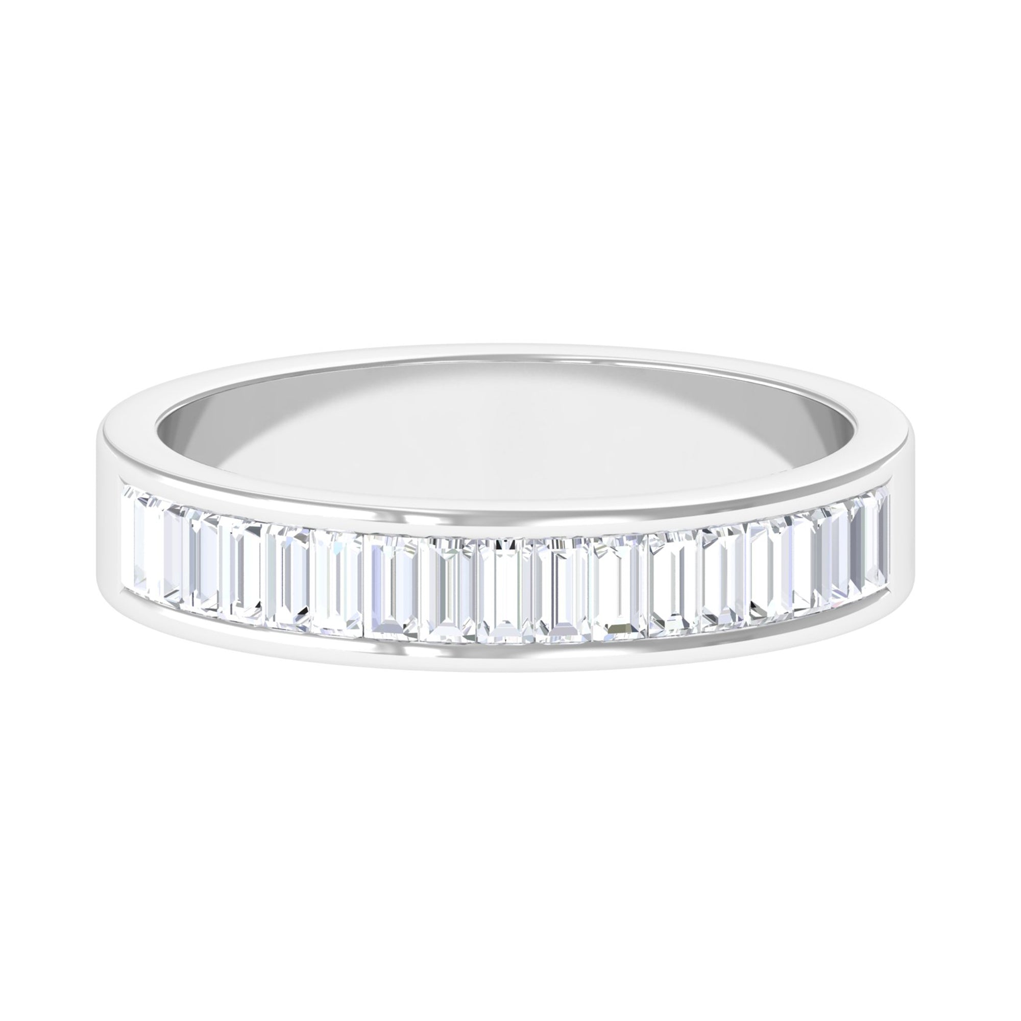1 CT Baguette Cut Lab Grown Diamond Half Eternity Band