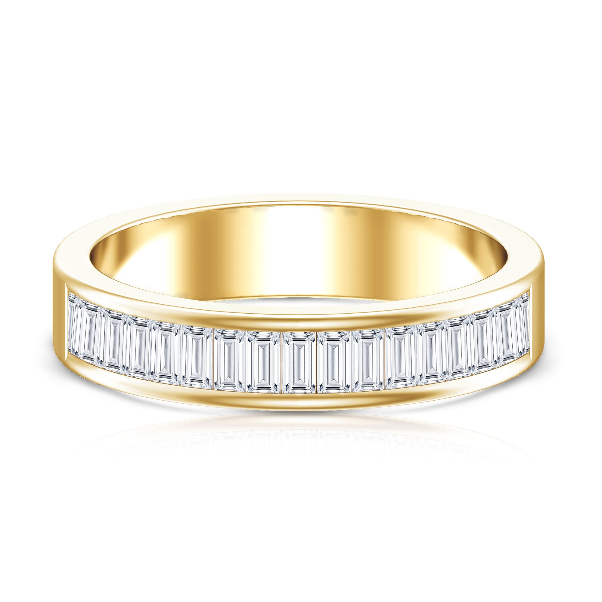 1 CT Baguette Cut Lab Grown Diamond Half Eternity Band Lab - ( EF-VS ) - Rosec Jewels