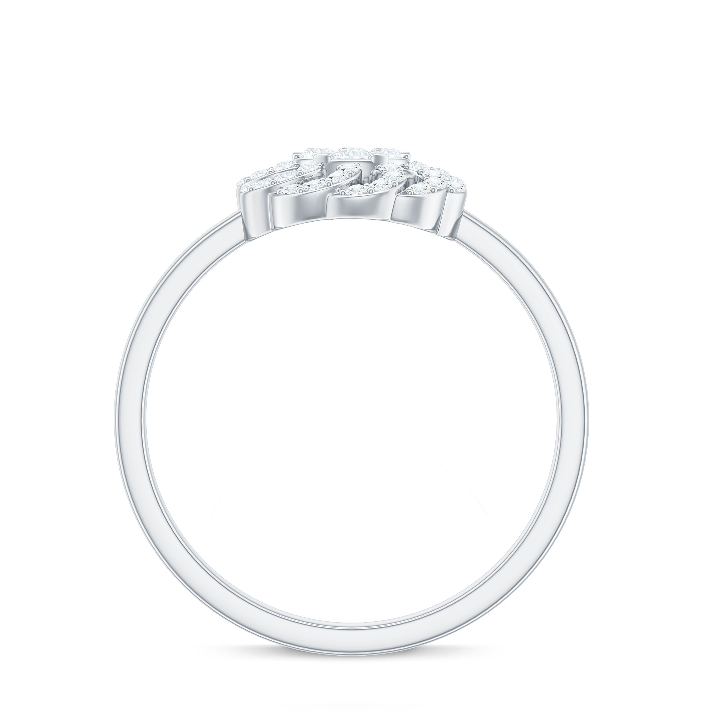 Certified Natural Diamond Flower Engagement Ring in Illusion Set Natural - ( HI-SI ) - Rosec Jewels