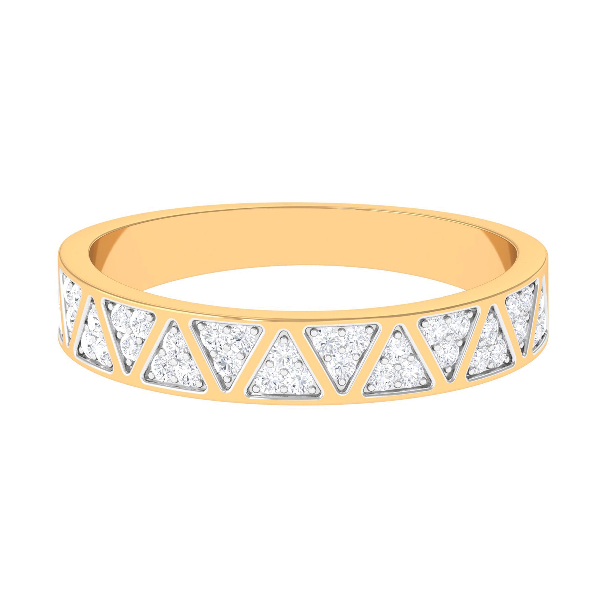 Certified Natural Diamond Wedding Band Ring for Women Natural - ( HI-SI ) - Rosec Jewels