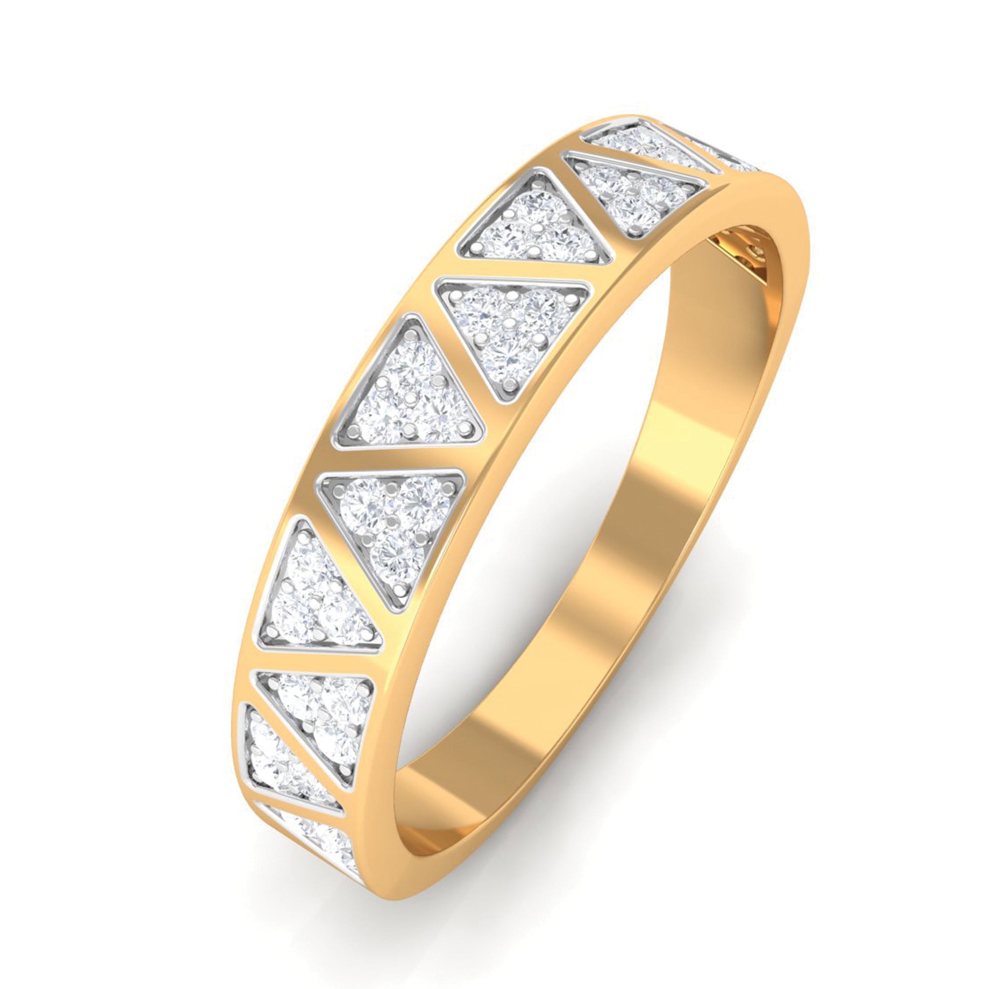 Certified Natural Diamond Wedding Band Ring for Women Natural - ( HI-SI ) - Rosec Jewels
