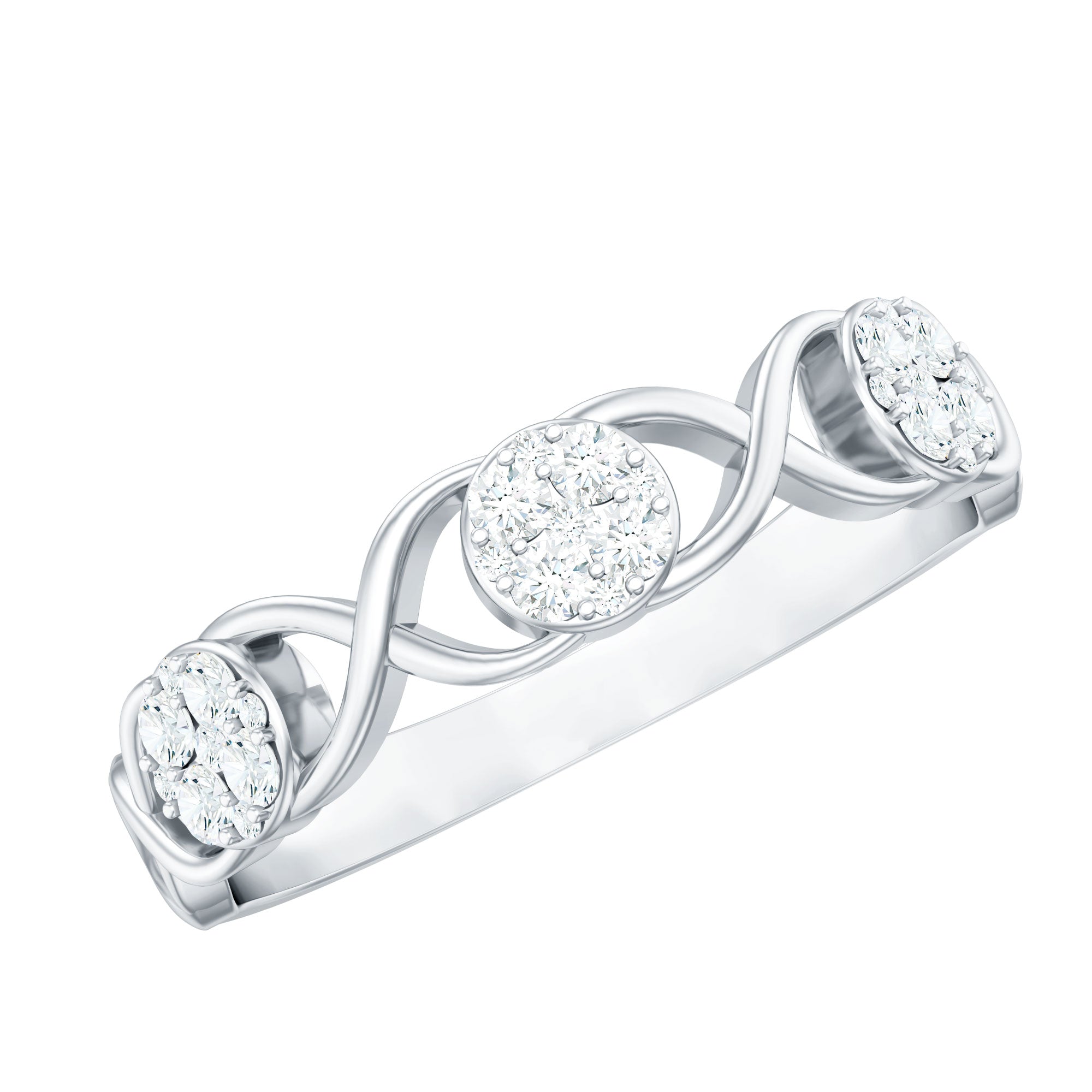 Rosec Jewels-Natural Diamond Infinity Band Ring with Certificate