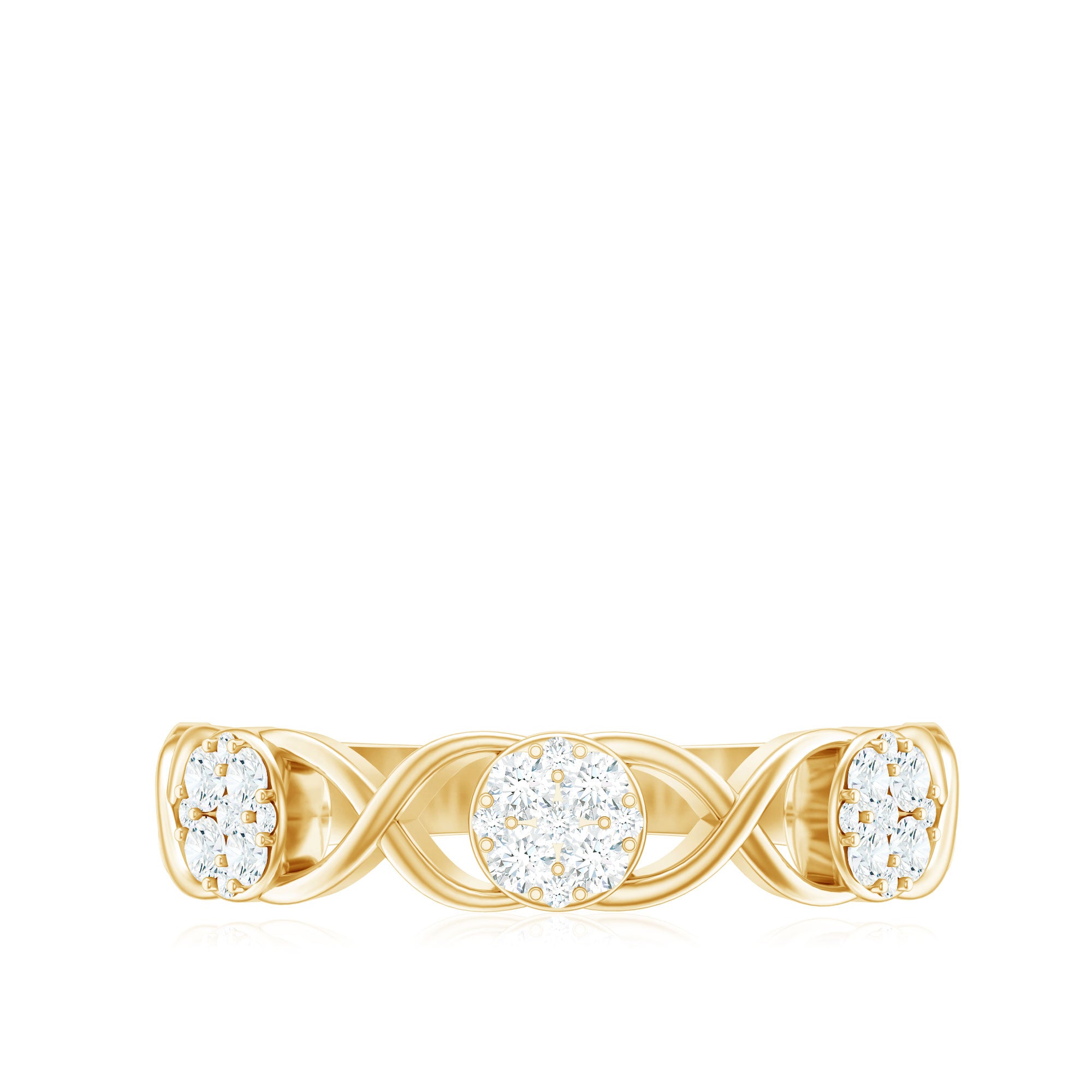 Rosec Jewels-Natural Diamond Infinity Band Ring with Certificate