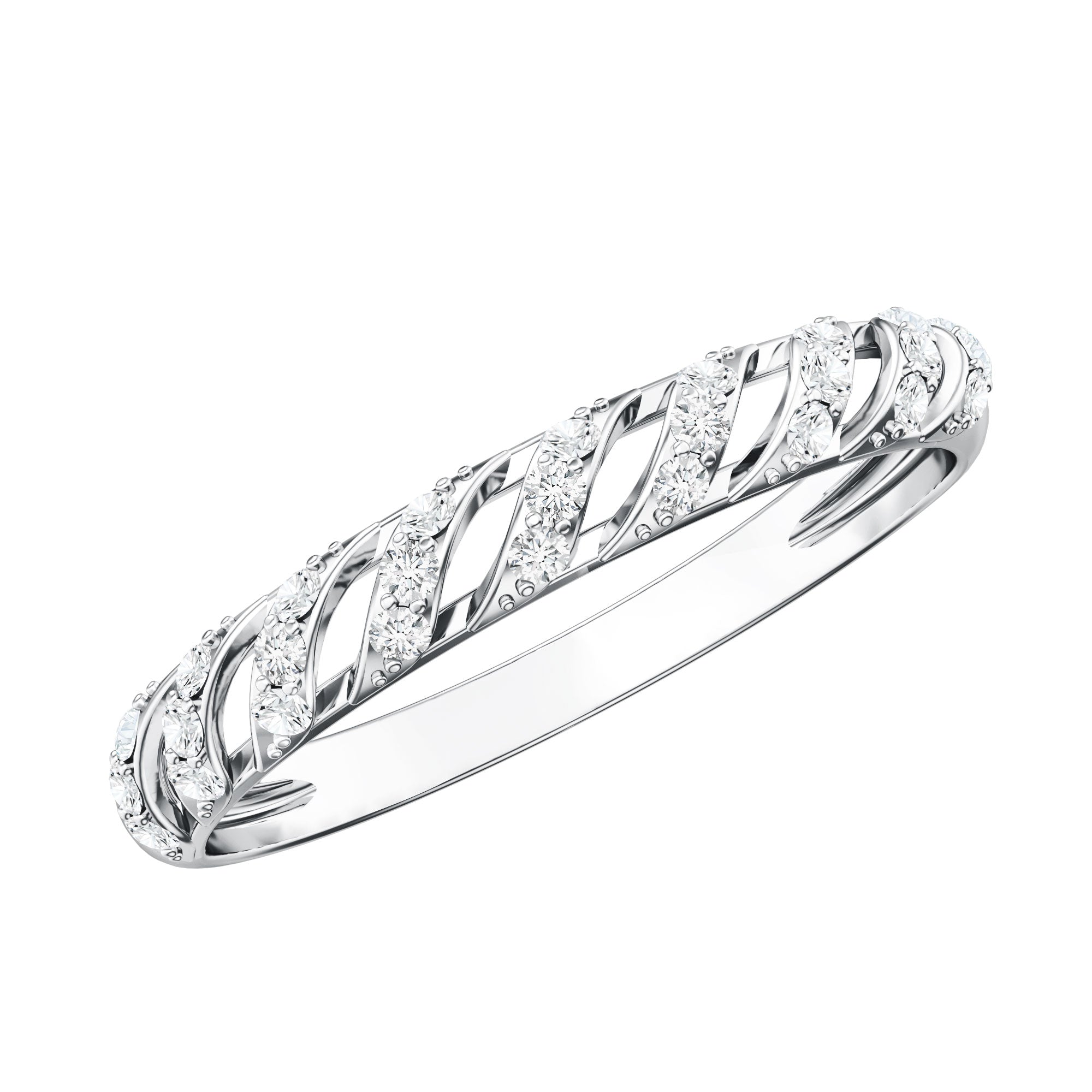 Elegant Round Shape Diamond Half Eternity Ring