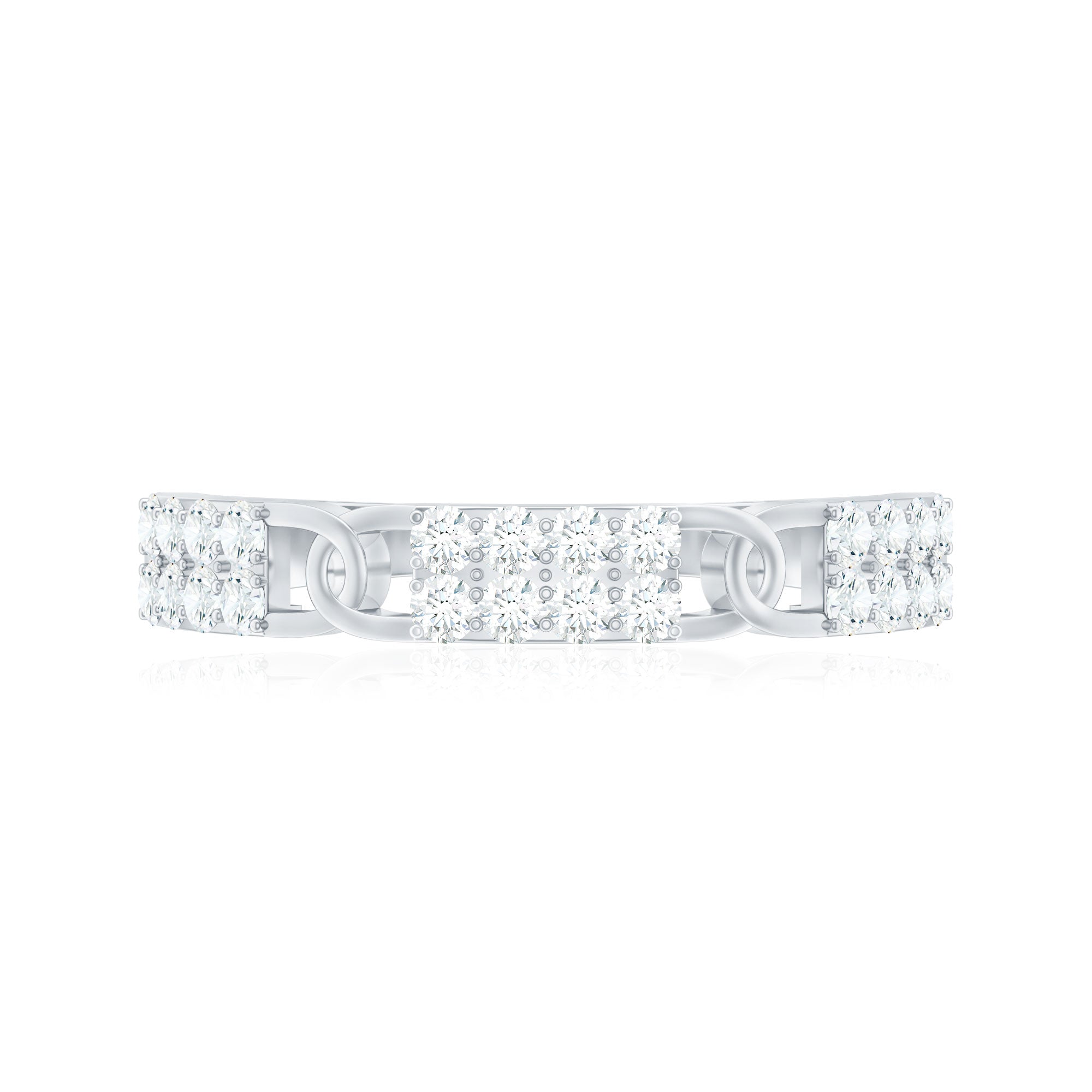 Certified Natural Diamond Interlock Half Eternity Band Ring Natural - ( HI-SI ) - Rosec Jewels