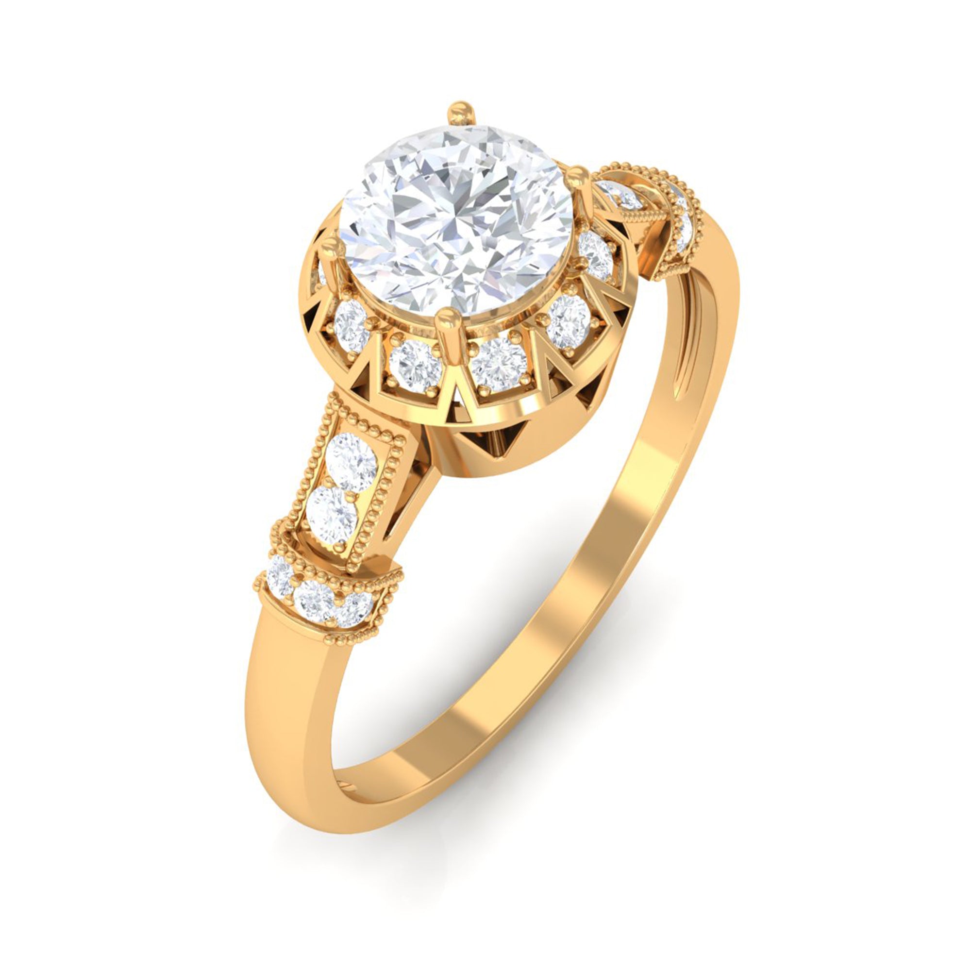 Rosec Jewels-Vintage Style Cubic Zirconia Engagement Ring