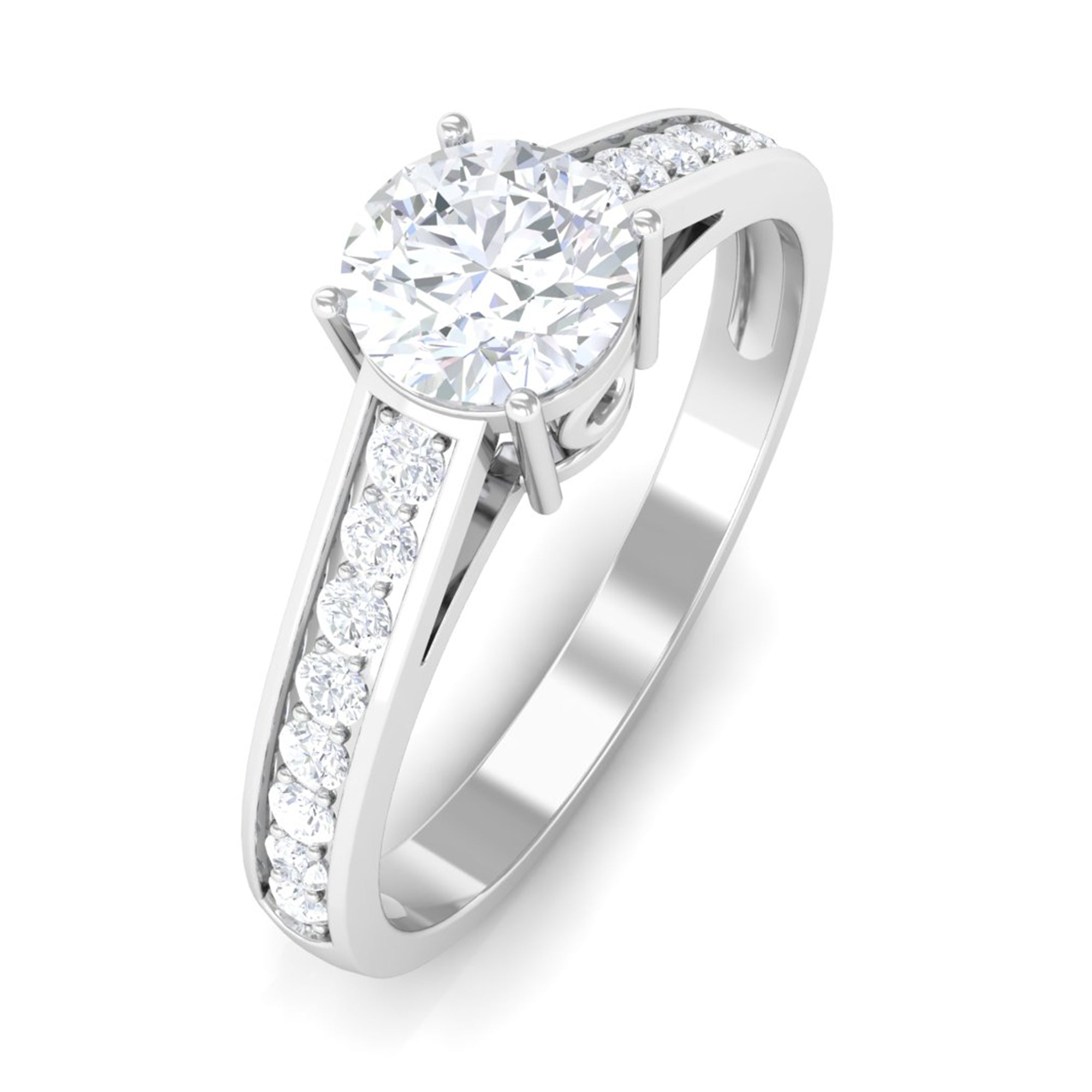 Rosec Jewels-Minimal Cubic Zirconia Engagement Ring with Certificate