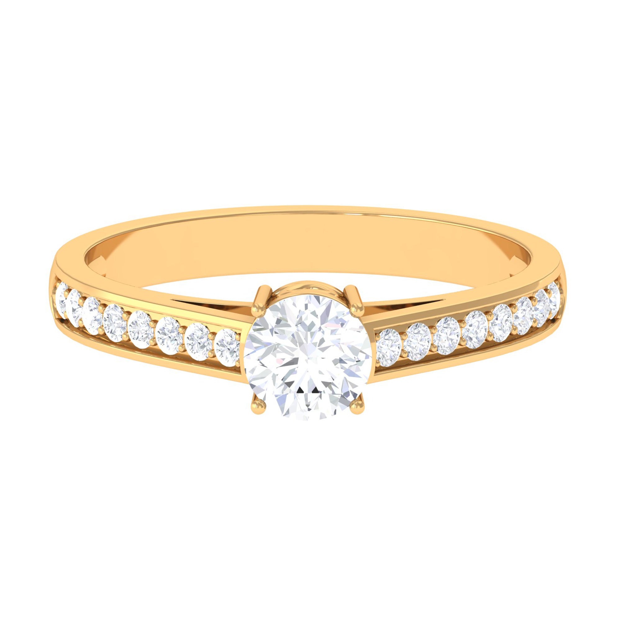 Rosec Jewels-Minimal Cubic Zirconia Engagement Ring with Certificate