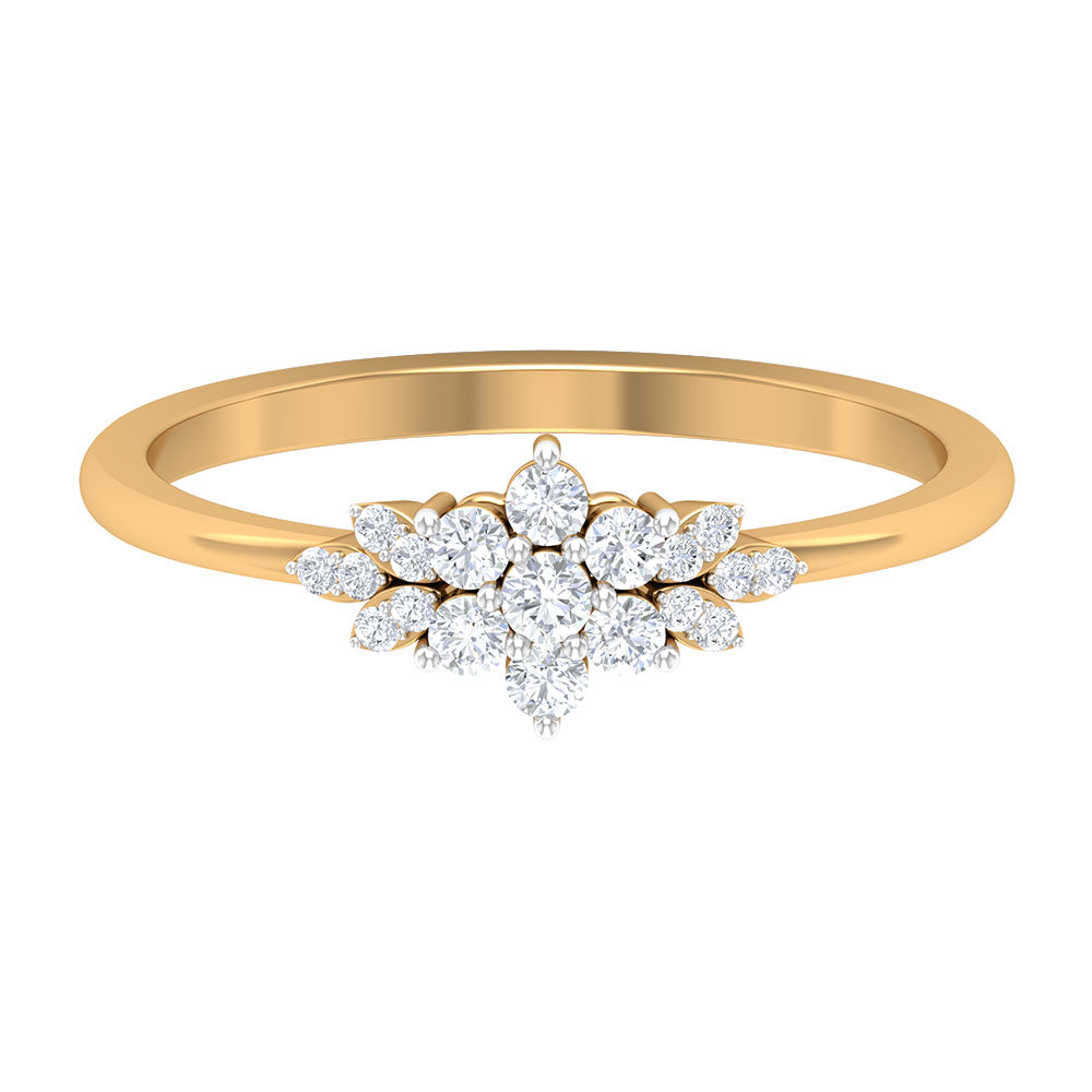 Cubic Zirconia Flower Cluster Engagement Ring AAAA - Rosec Jewels
