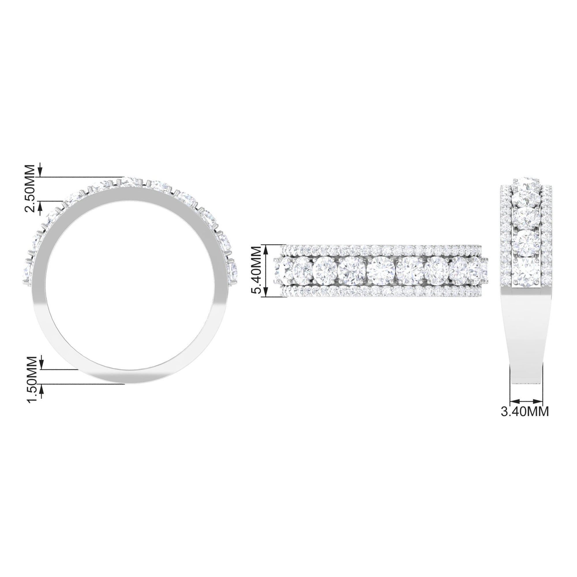 Cubic Zirconia Eternity Wedding Band Ring AAAA - Rosec Jewels
