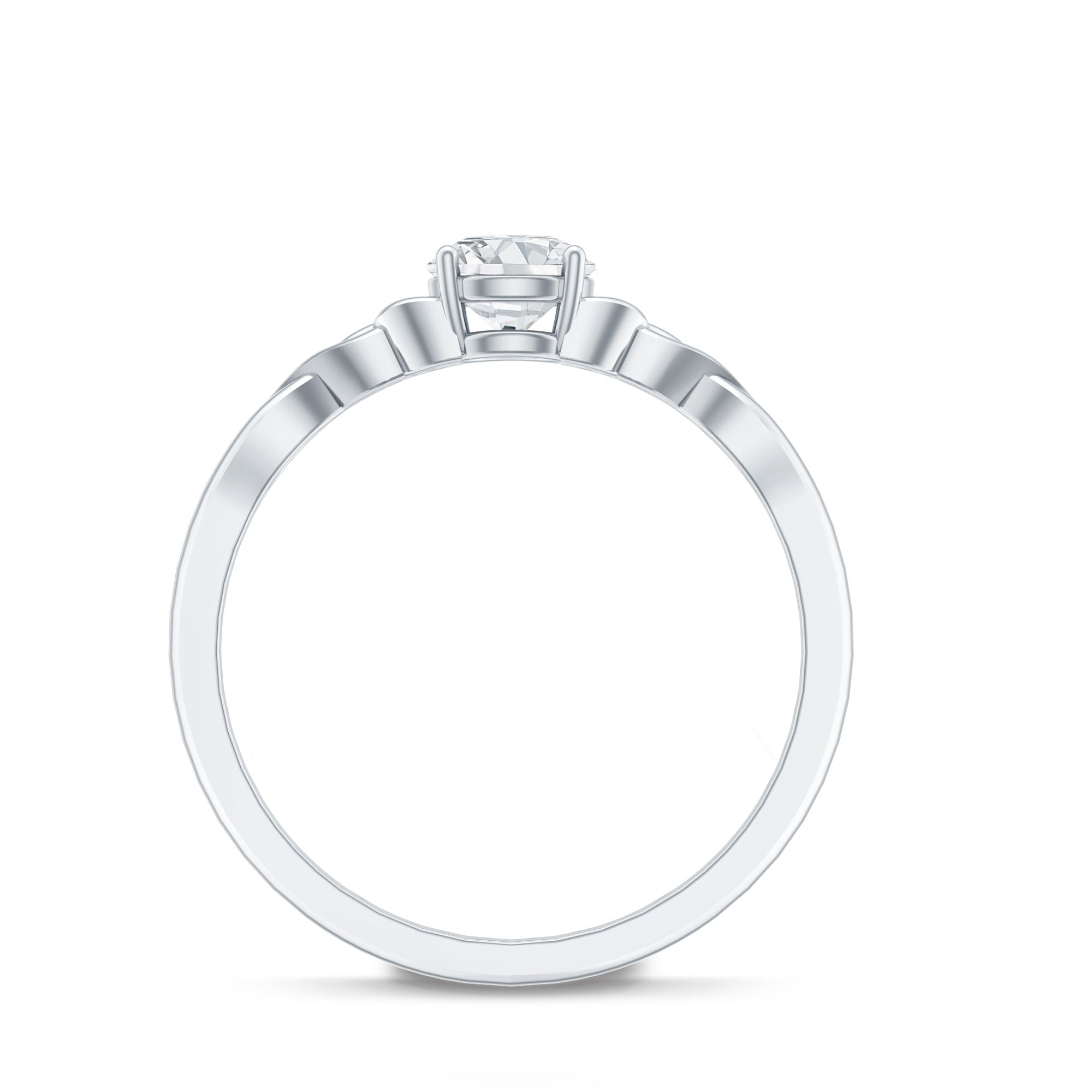 0.5 Carat Solitaire Cubic Zirconia Promise Ring with Celtic Knot AAAA - Rosec Jewels