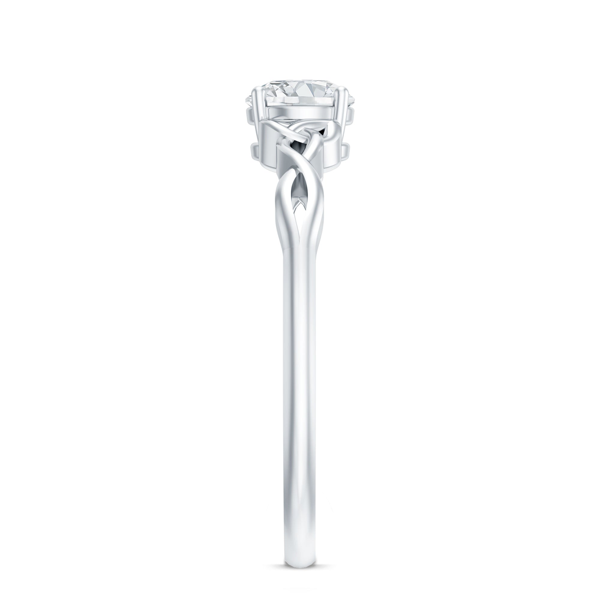 0.5 Carat Solitaire Cubic Zirconia Promise Ring with Celtic Knot AAAA - Rosec Jewels